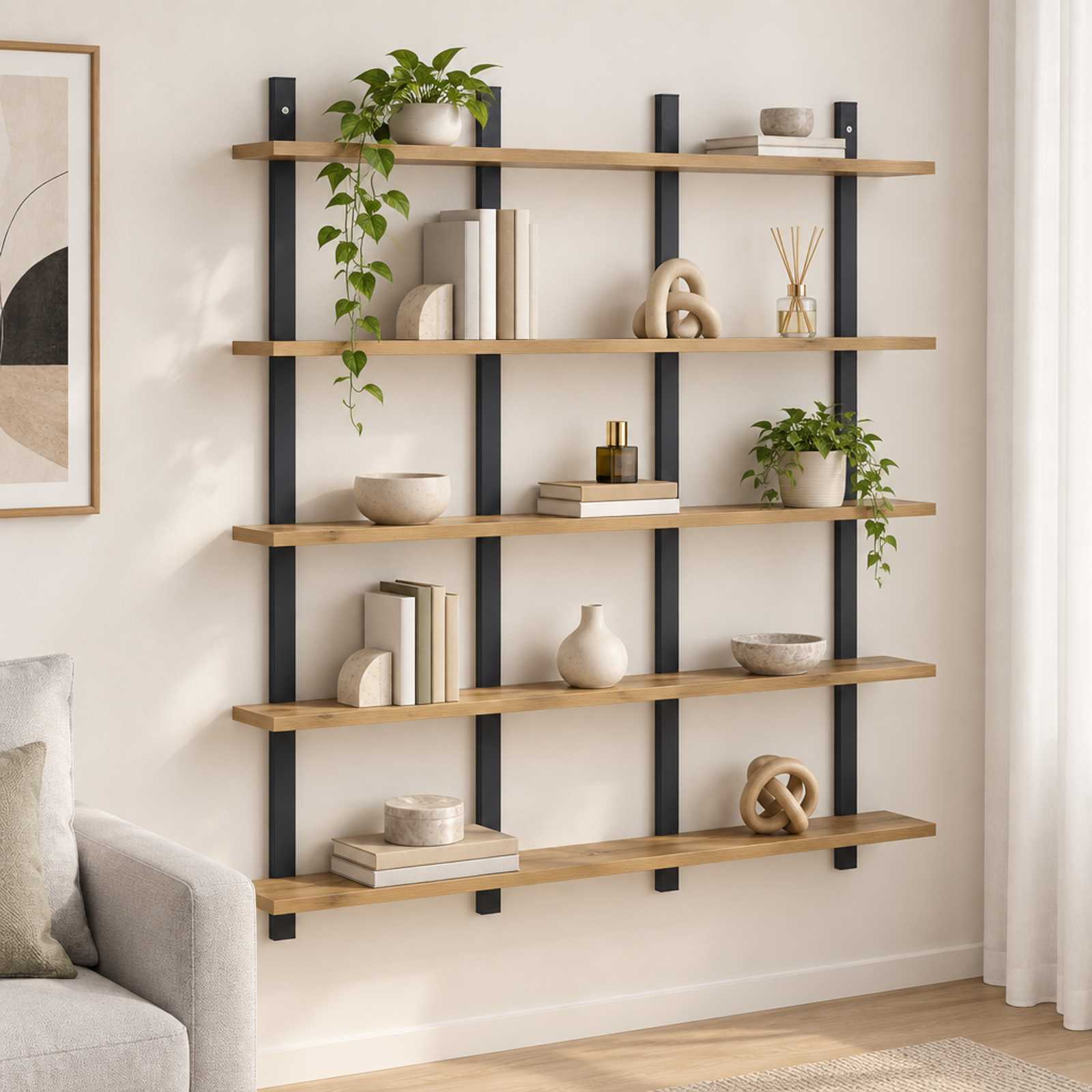 vidaXL Vegghylle Artisan eik 102 x 13,5 x 102 cm Konstruert tre