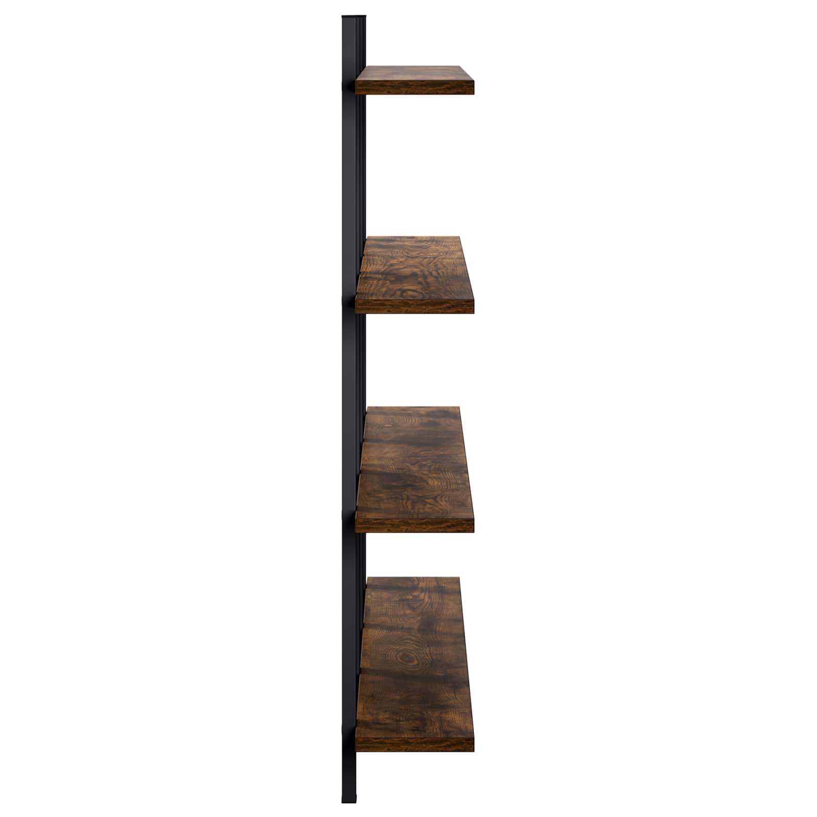 Stenska polica Dimljen hrast 102 x 13.5 x 80 cm Inženirski les