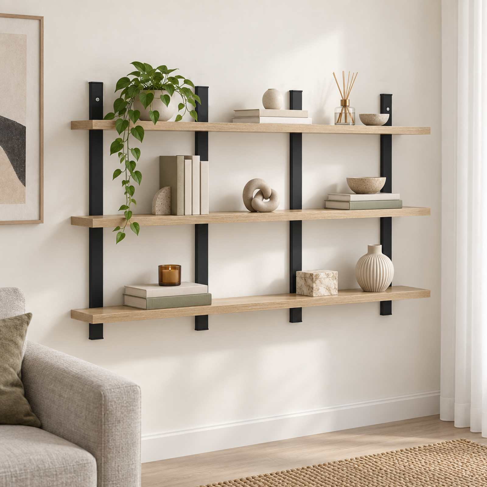 vidaXL Vegghylle Sonoma eik 102 x 13.5 x 58 cm Konstruert tre