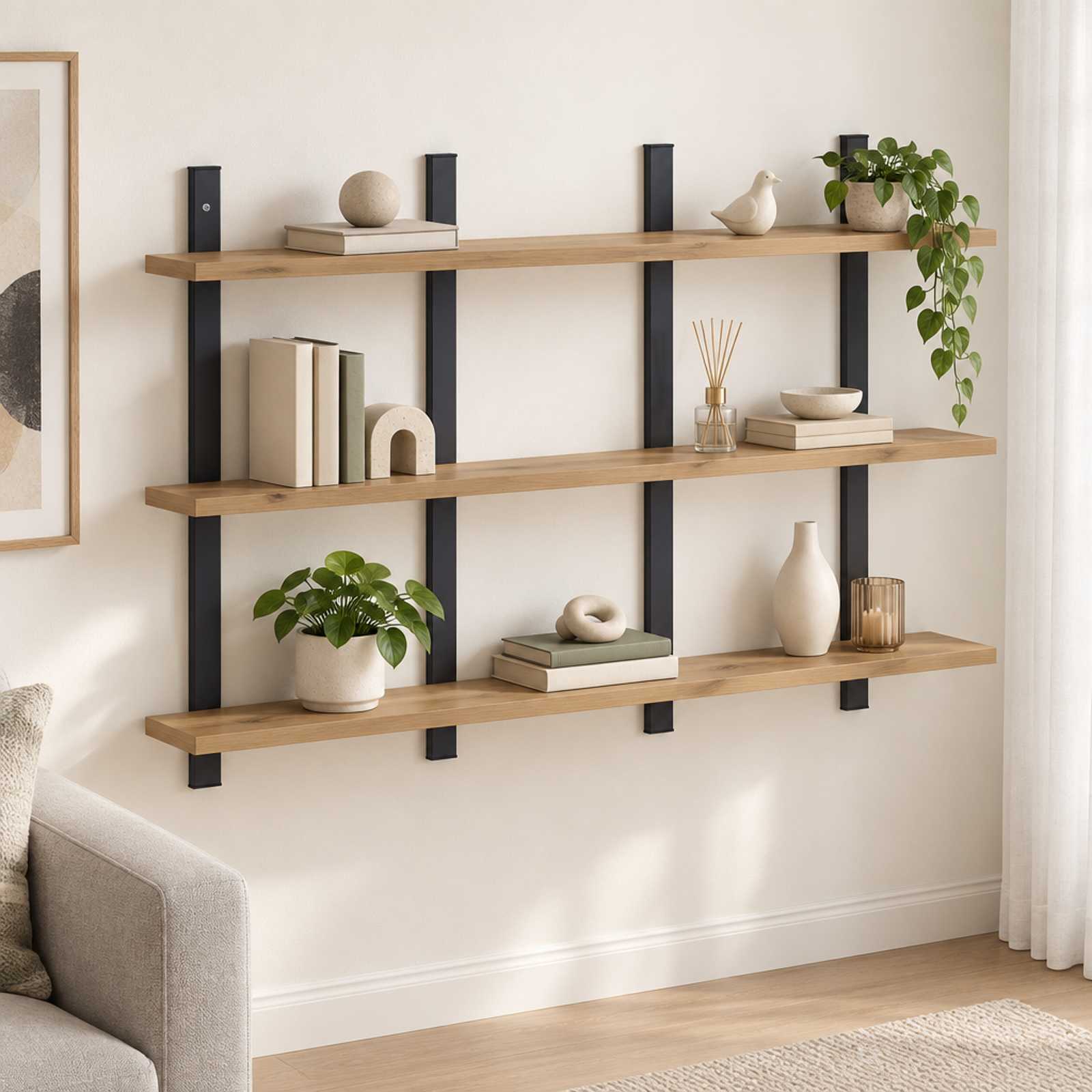 vidaXL Vegghylle Artisan eik 102 x 13.5 x 58 cm Konstruert tre
