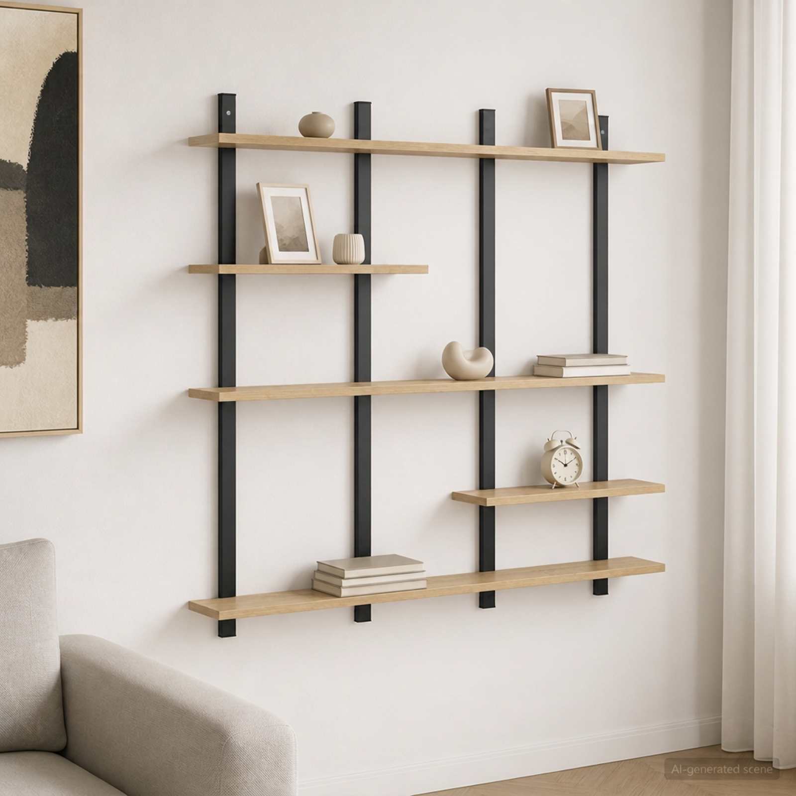 Stenska polica Sonoma hrast 102 x 13,5 x 102,5 cm Iverna plošča