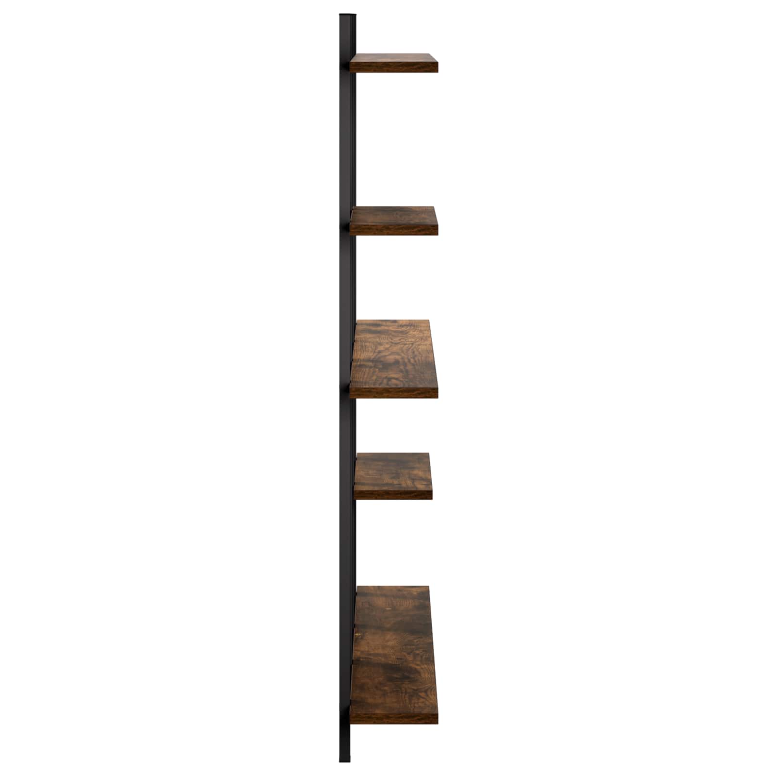 vidaXL Wandplank Gerookt eiken 102 x 13,5 x 102,5 cm Bewerkt hout, foto 4