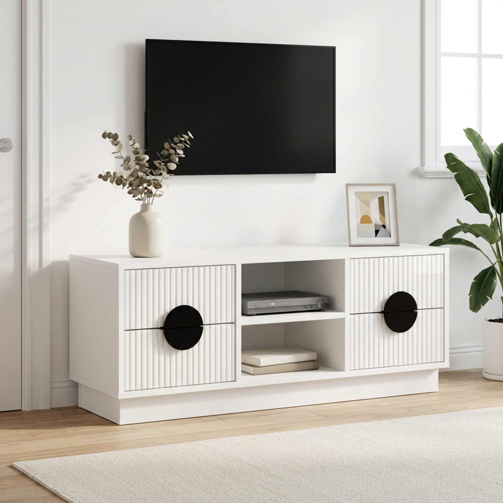 TV omarica VENRAY 101 x 36,5 x 40 cm Bela visok sijaj
