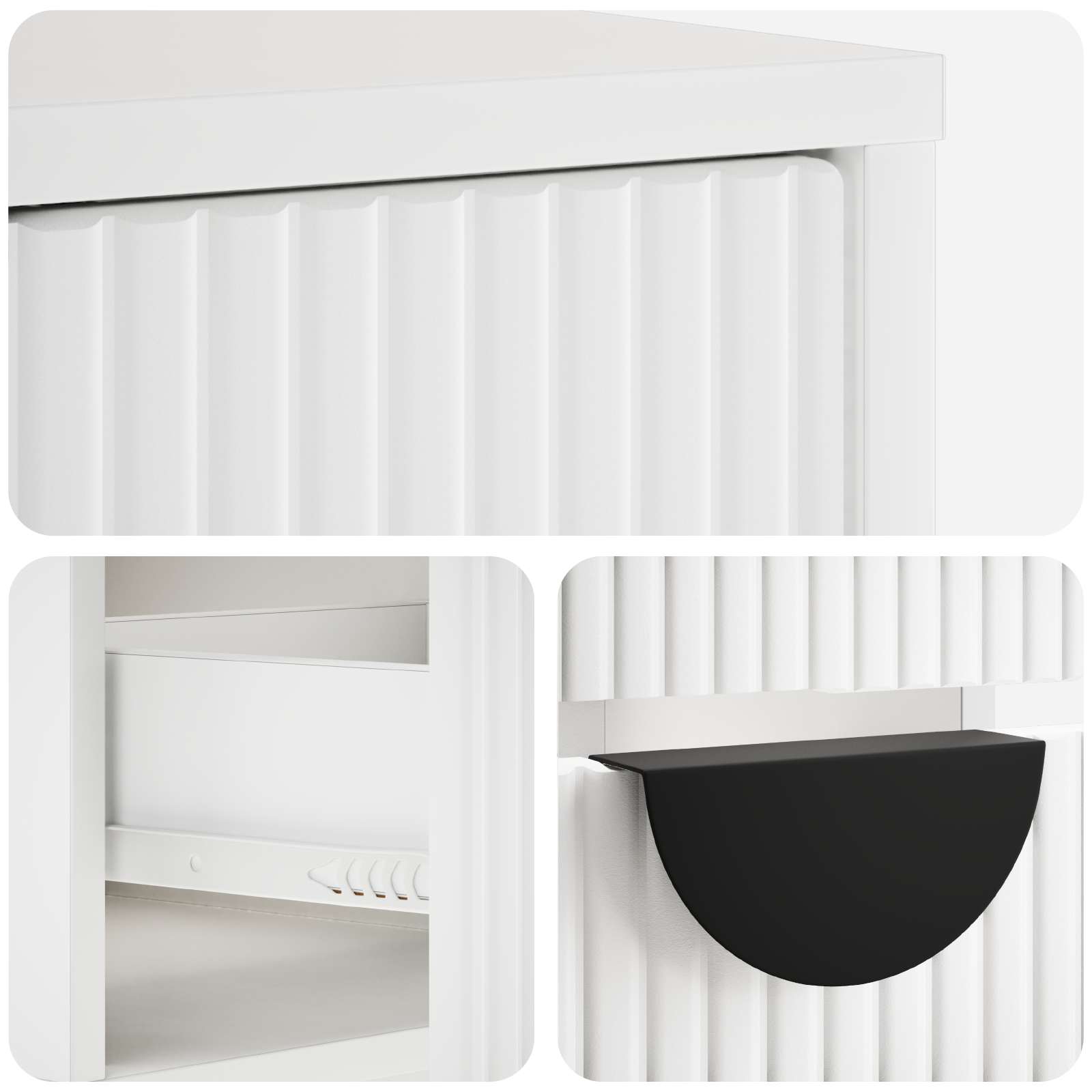 TV omarica VENRAY 101 x 36,5 x 40 cm Bela visok sijaj