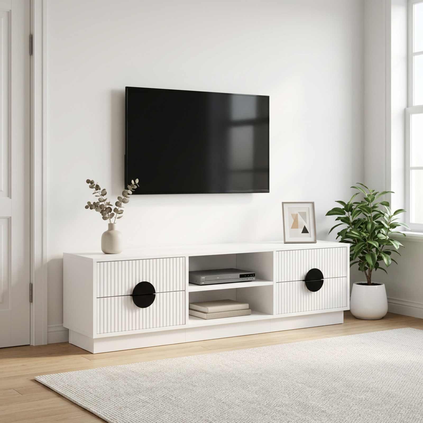 vidaXL TV-skap VENRAY 137,5 x 33 x 40 cm Hvit