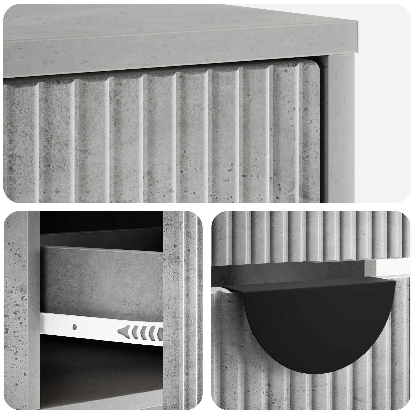 TV omarica VENRAY 137,5 x 33 x 40 cm Betonsko siva