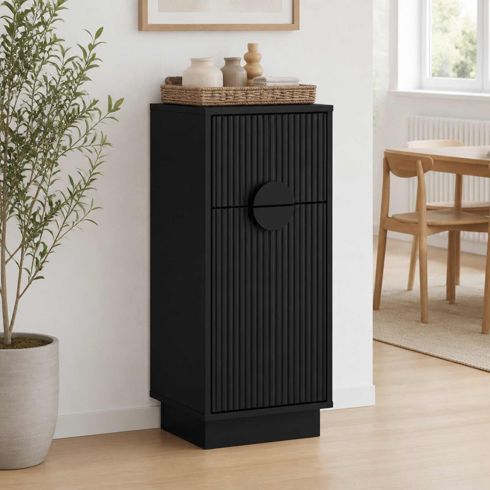 vidaXL Serviesskap VENRAY Svart 35 x 33 x 77,5 cm Konstruert tre