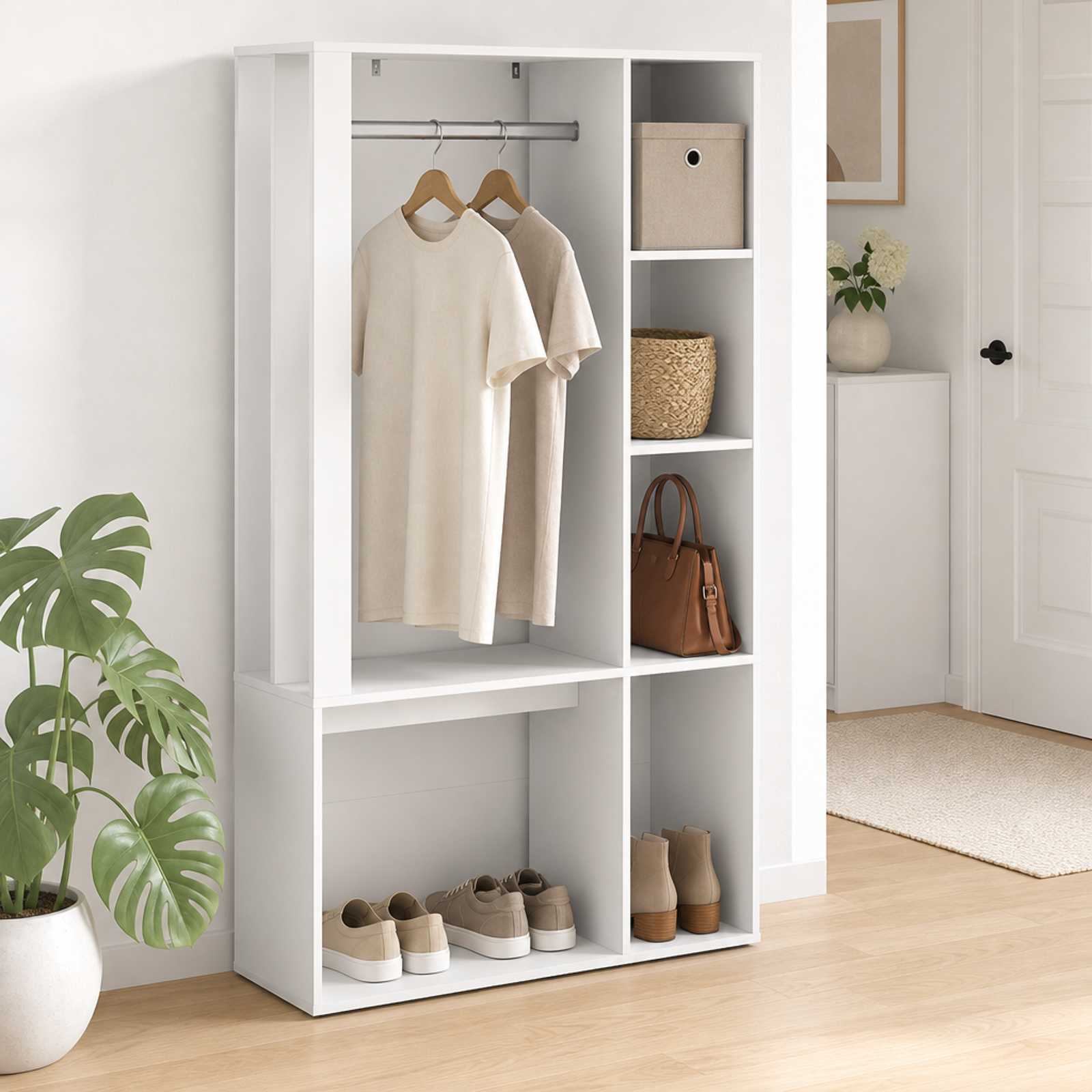 Garderobna omara za hodnik Bela 91 x 32 x 150,5 cm