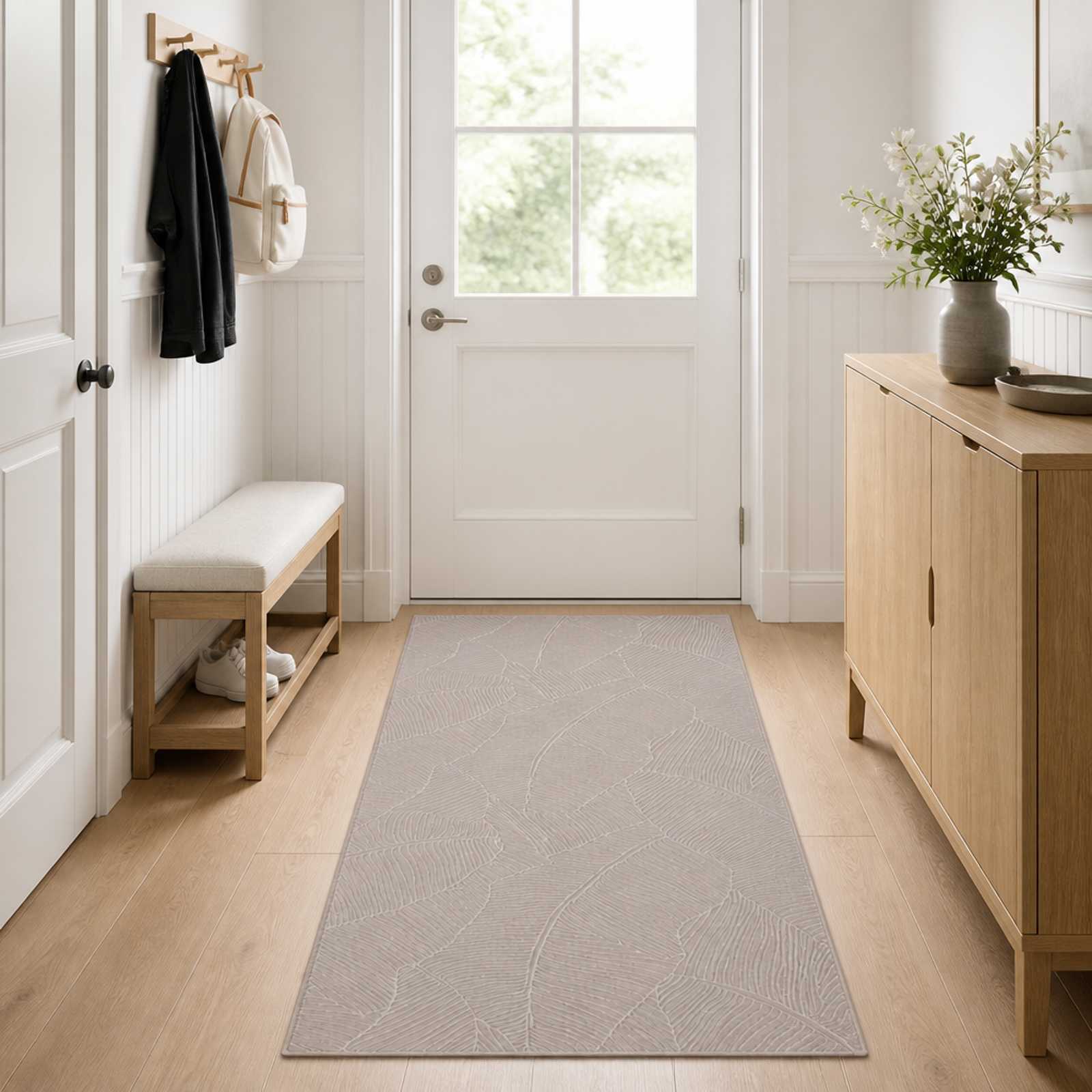 vidaXL Teppe IZA Beige 80 x 200 cm 100% Polyester Kort lugg