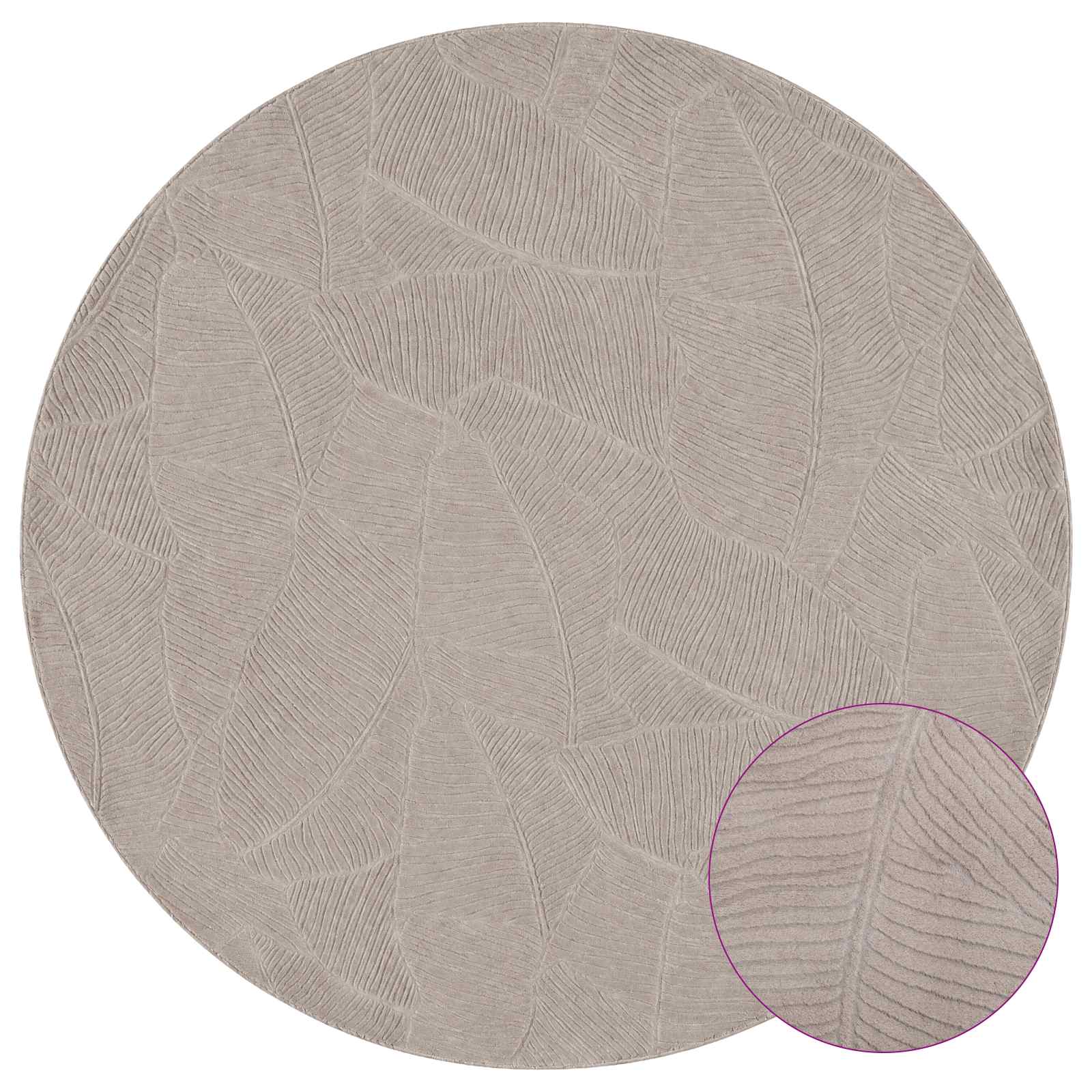 vidaXL - Tapijt - IZA - Beige - Ø - 160 - cm - 100% - Polyester - Laagpolig
