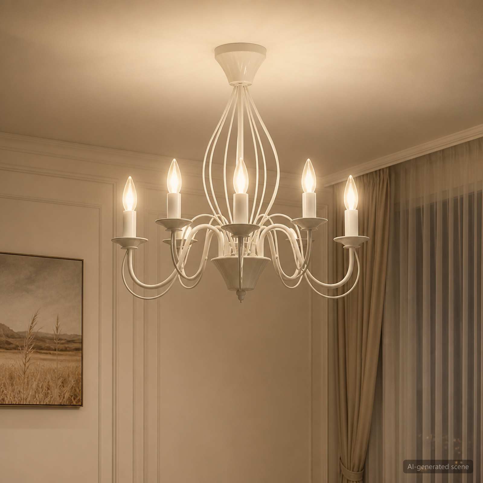 vidaXL Kranse E14 Metal Hvid Ø 52 x 47 cm