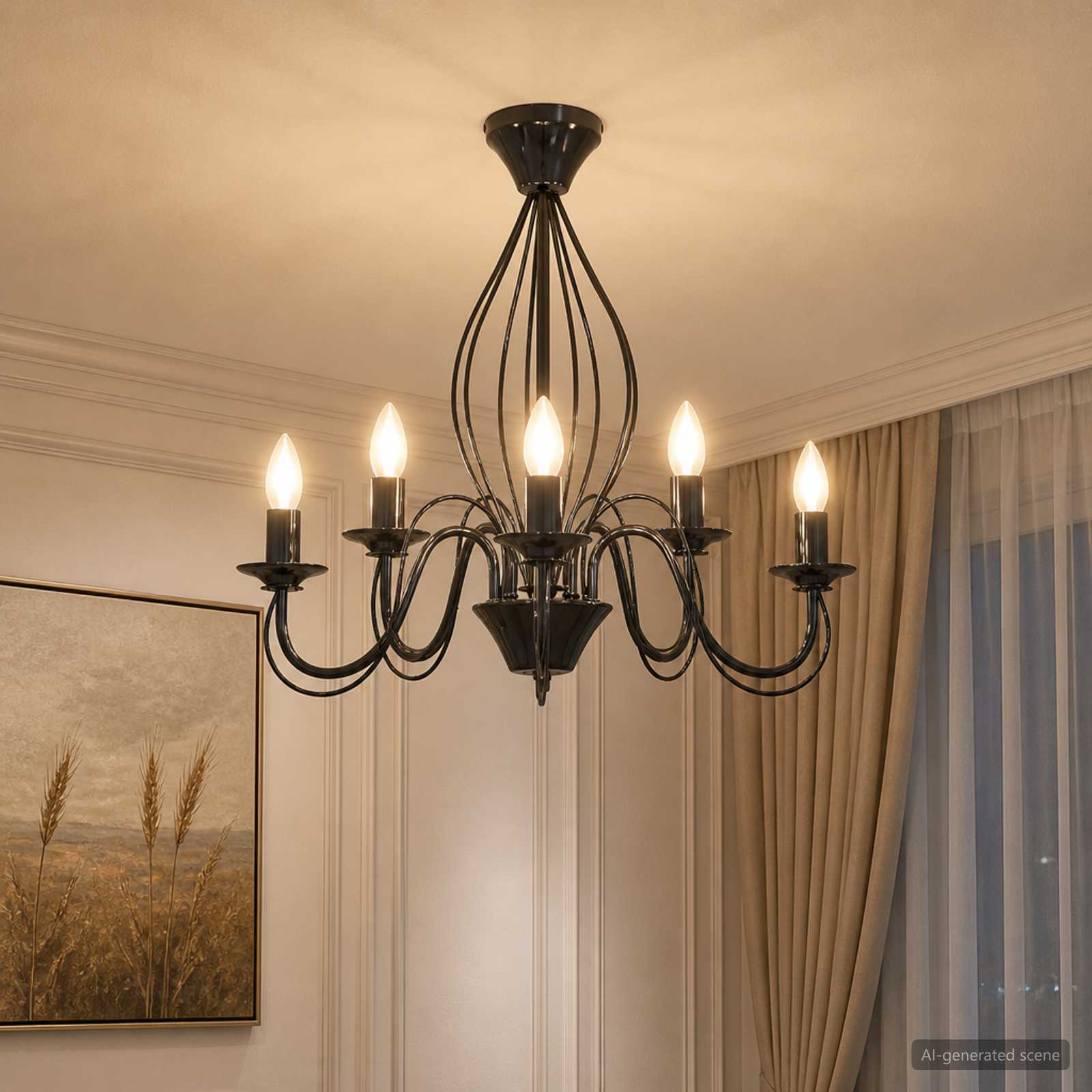vidaXL Kranse E14 Metal Sort Ø 52 x 47 cm