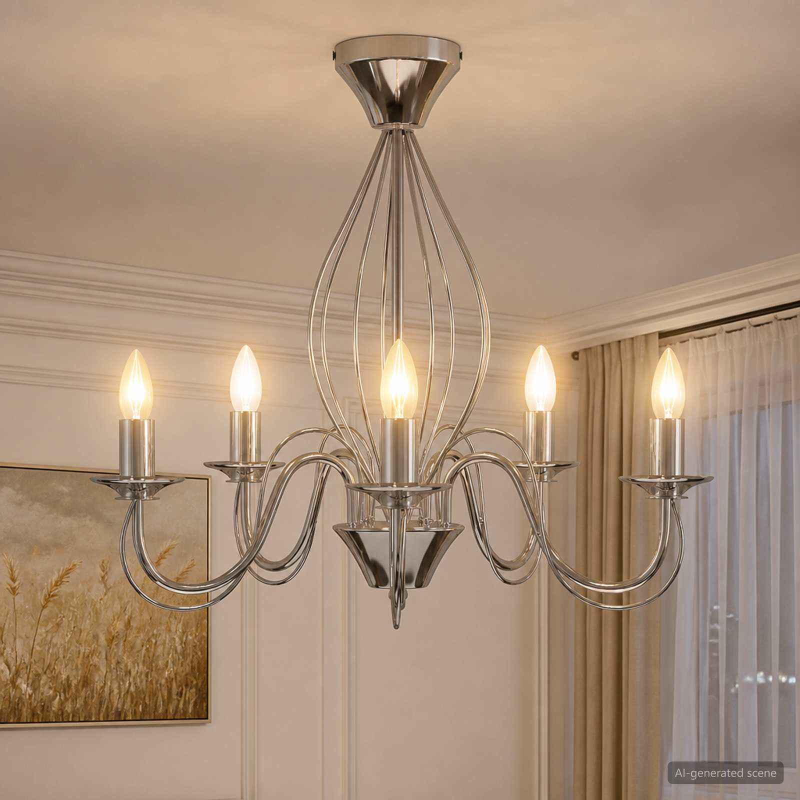 vidaXL Kranse E14 Metal Krom Ø 52 x 47 cm