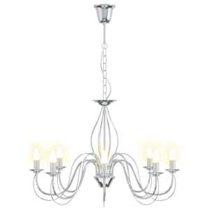 vidaXL Reguleeritav l&uuml;hter E14 Metall Kroom &Oslash; 78 x 101 cm