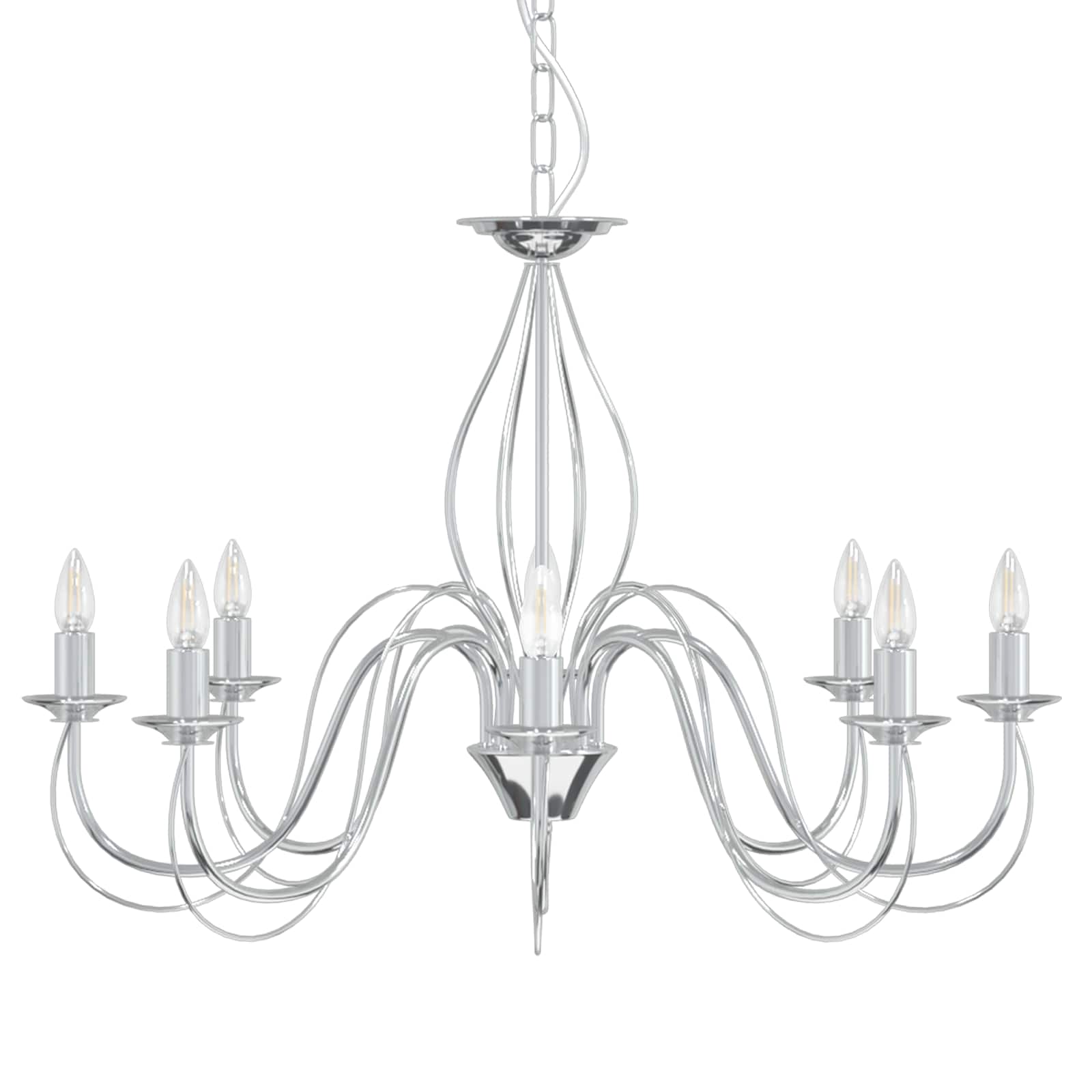 Nastavljiv lestenec E14 Kovina Krom Ø 78 x 101 cm