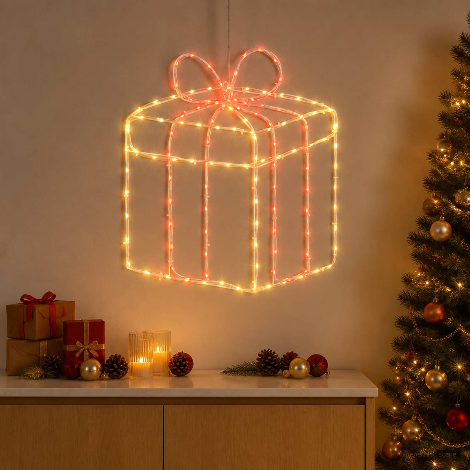 Božične okenske lučke v obliki silhuete LOVIISA 200 LED