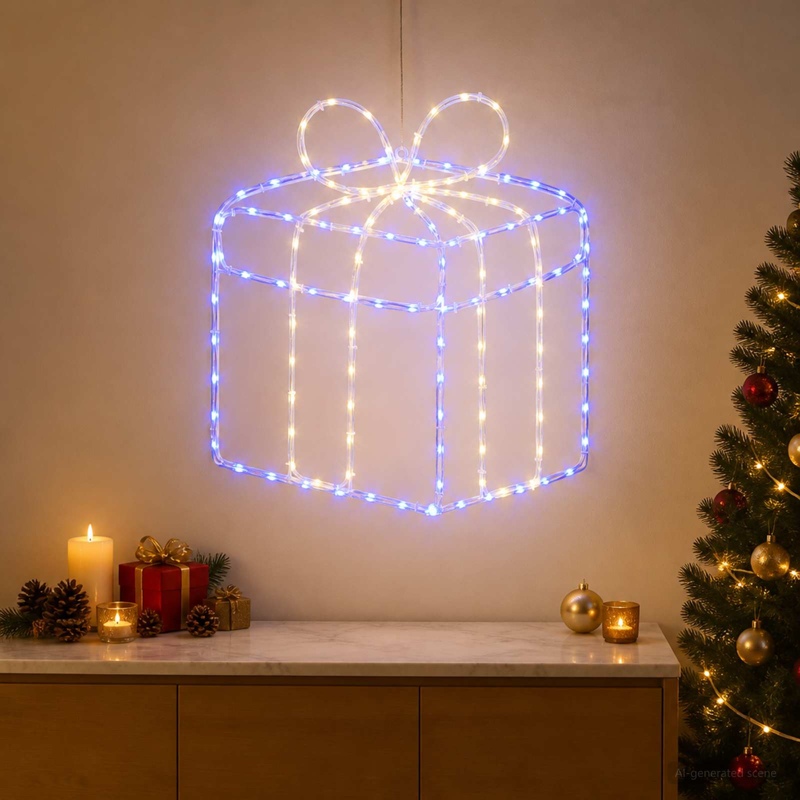 vidaXL Kerst-raamsilhouet met verlichting LOVIISA 200 LED's warmwit, foto 2