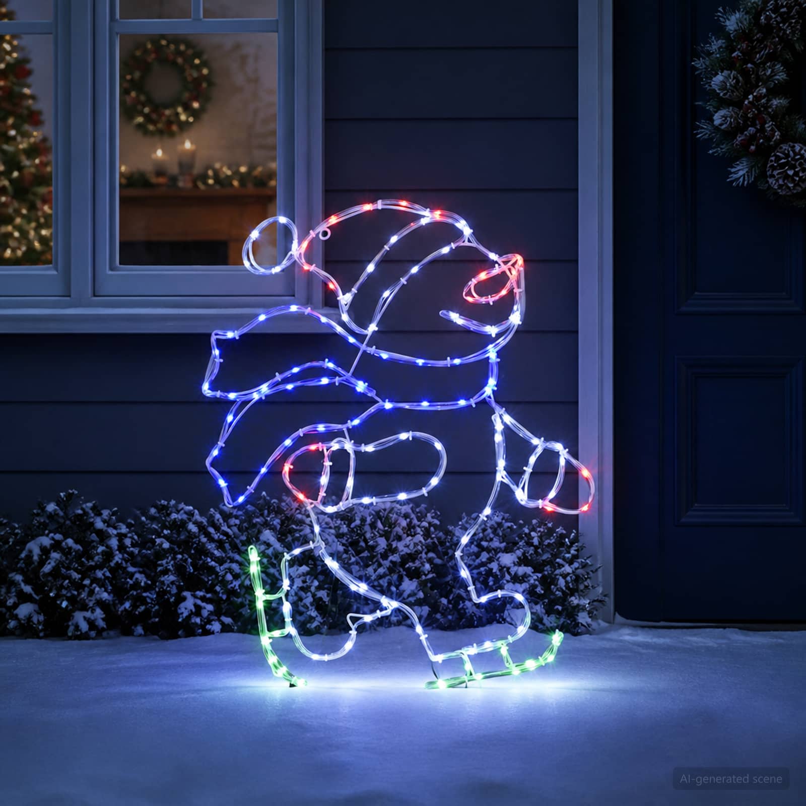 LED figura Božiček na drsalkah LOVIISA 120 LED Večbarvno