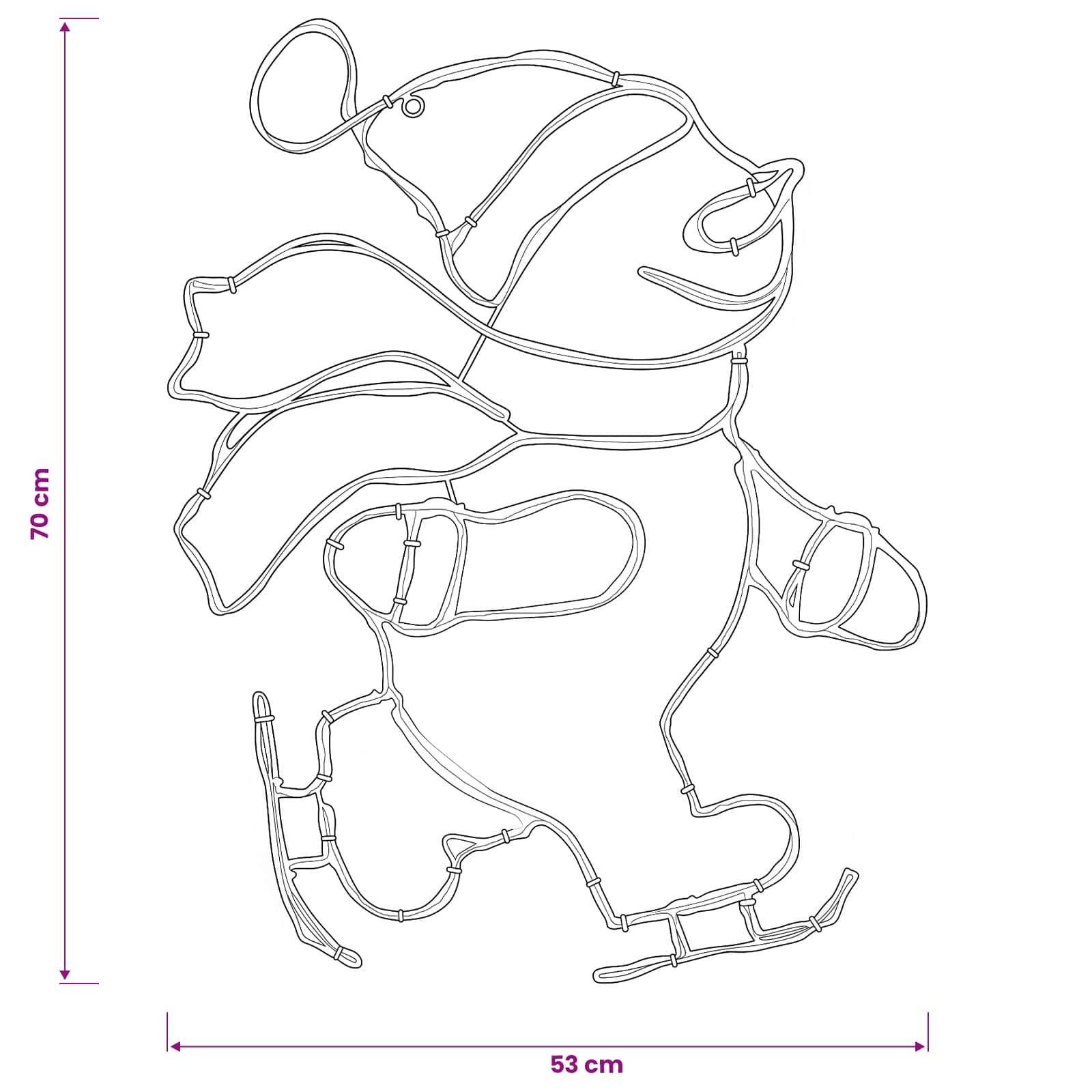 LED Sign Skating Santa LOVIISA 120 LEDs size guide