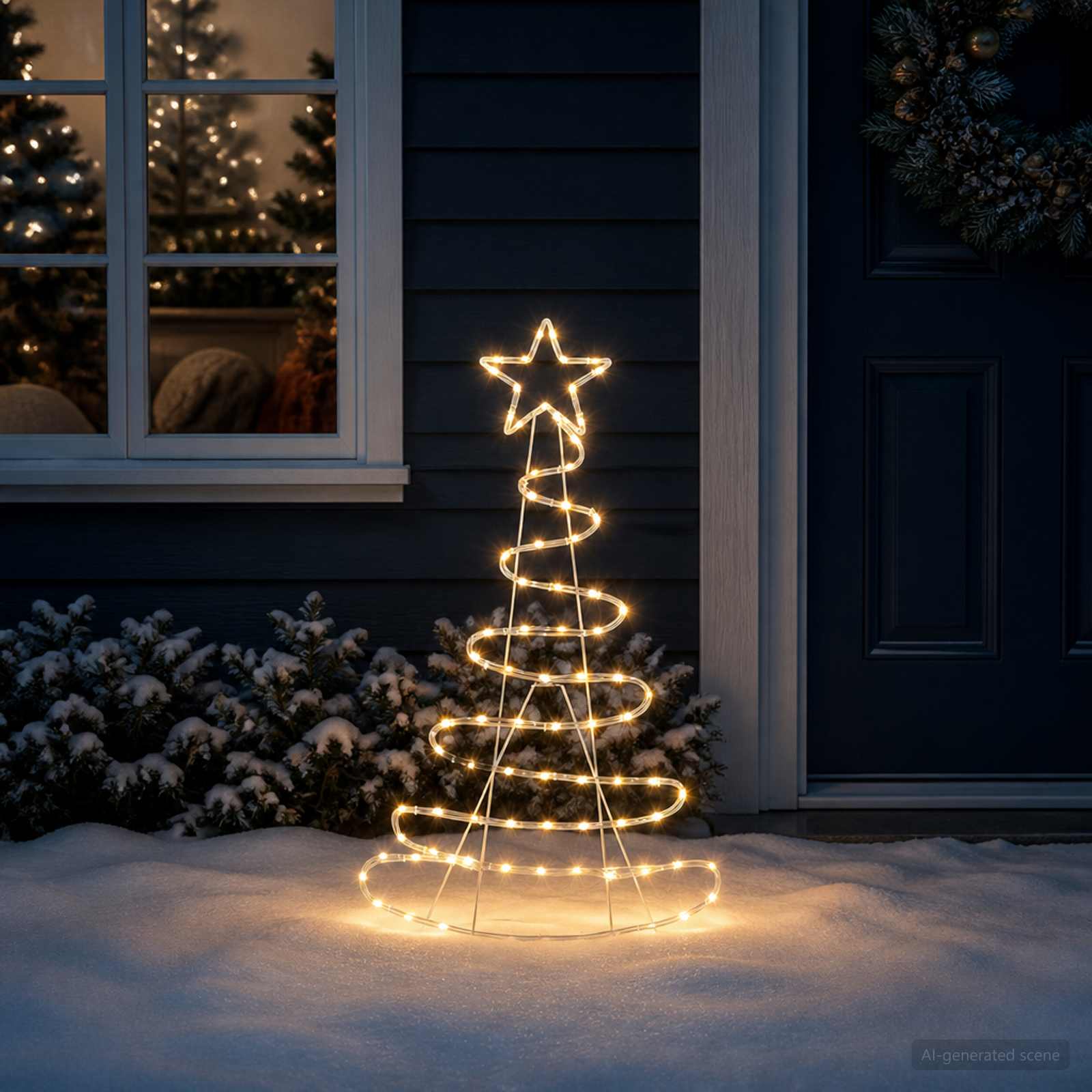 Novoletna LED silhueta božično drevesce LOVIISA 100 LED