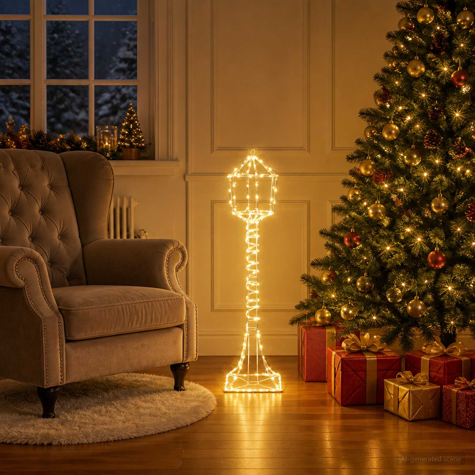 vidaXL LED-gadelygte til jul LOVIISA 160 LED'er Varm hvid
