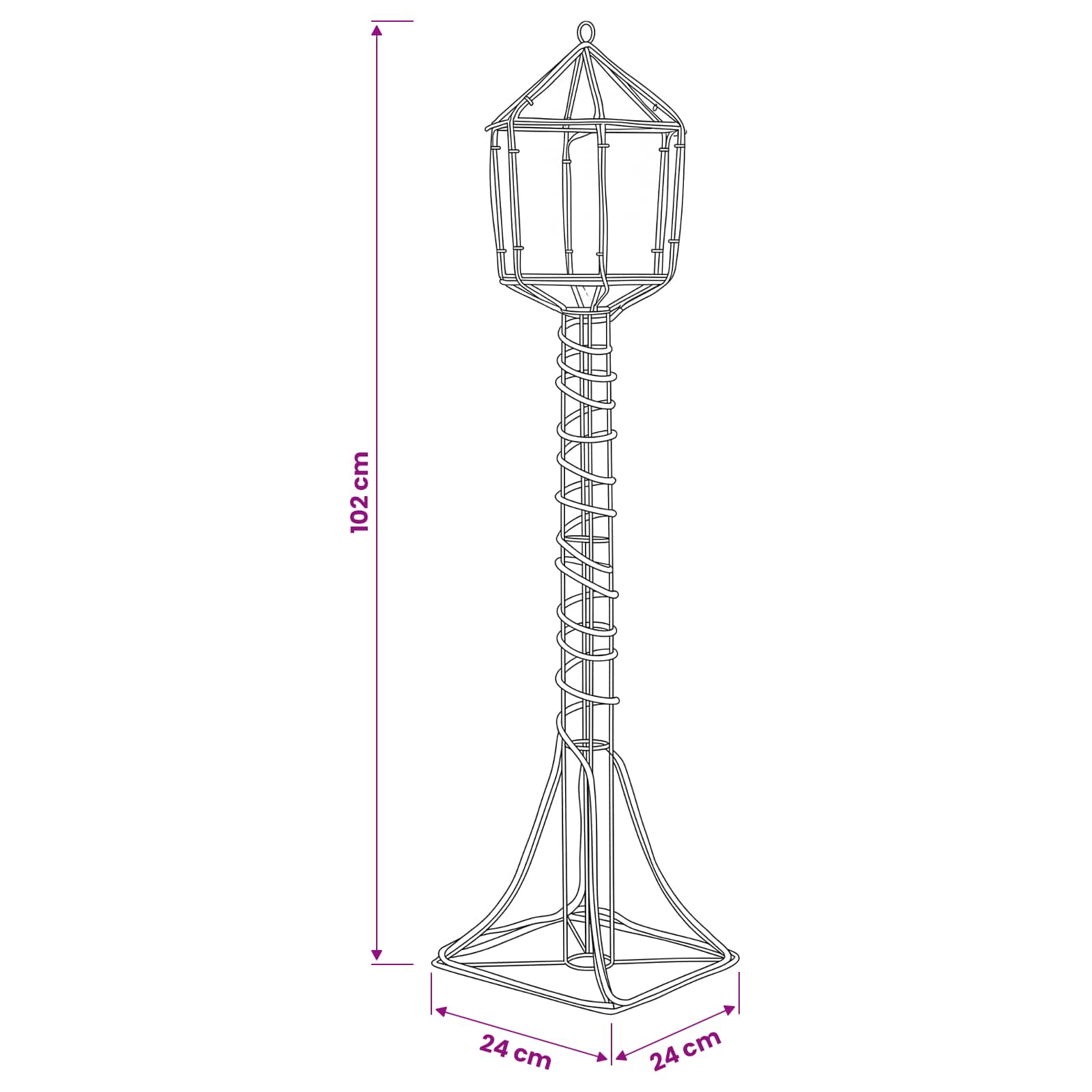 LED Sign Street Lamp LOVIISA 160 LEDs size guide
