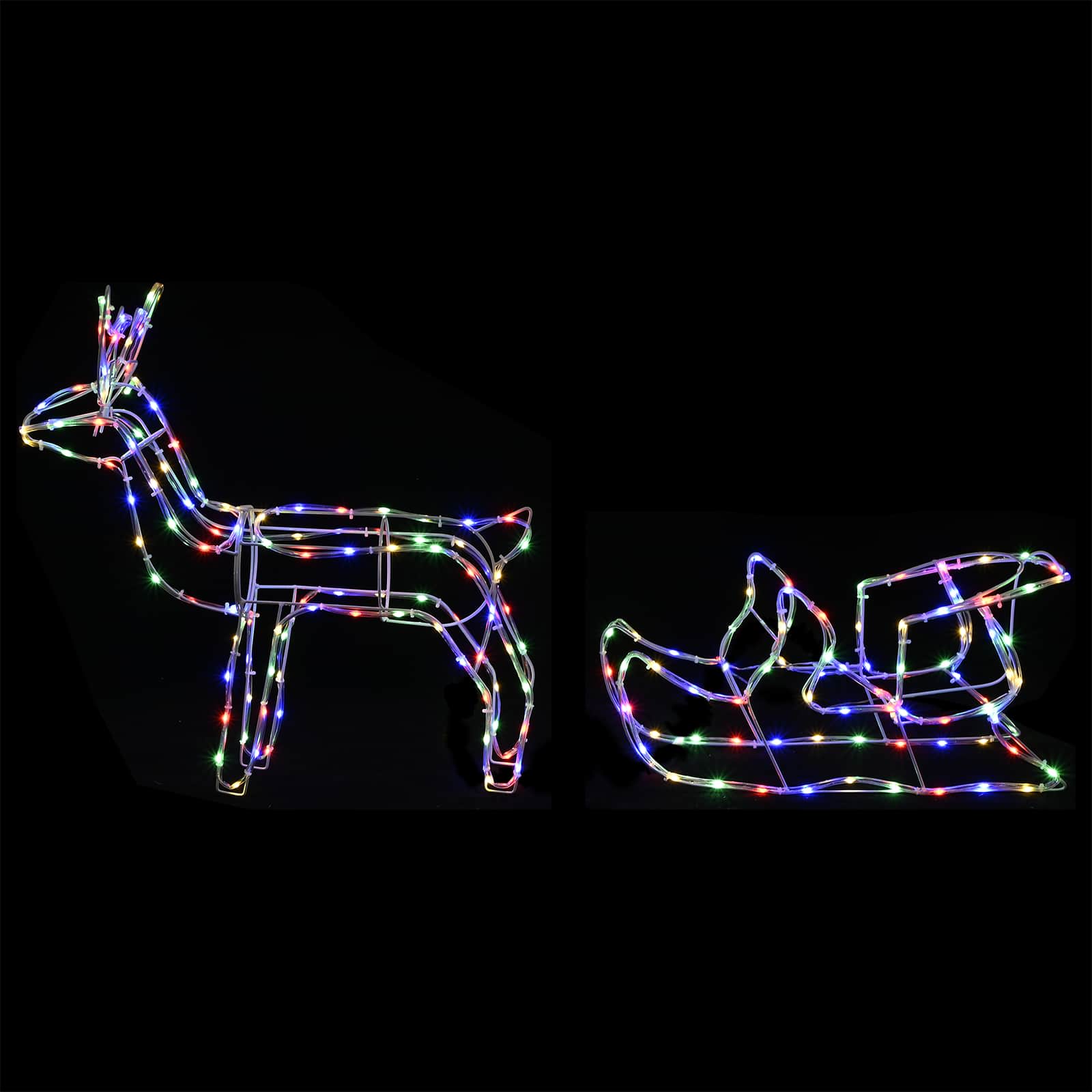 Božična dekoracija z jelenskimi in sanmi LOVIISA 240 LED