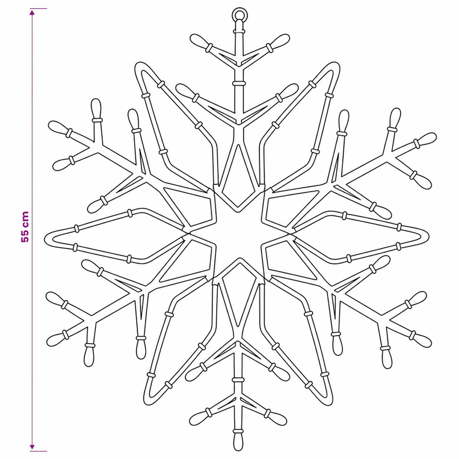 Christmas Snowflake Lights LOVIISA 140 LEDs Cold size guide