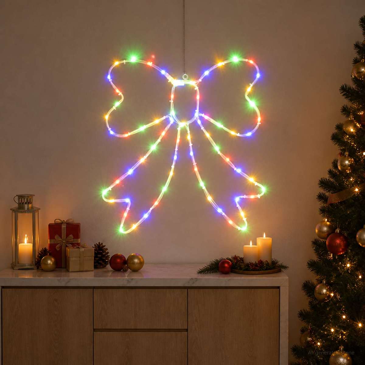 LED-lysslange sløjfe LOVIISA 70 LED'er 50 x 51 cm