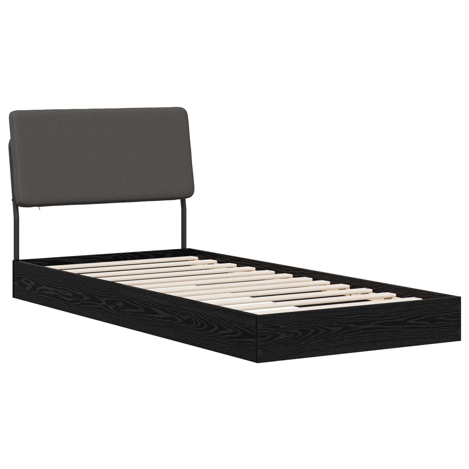 vidaXL Pat de o persoană cu tăblie Stejar Negru 75 x 190 cm