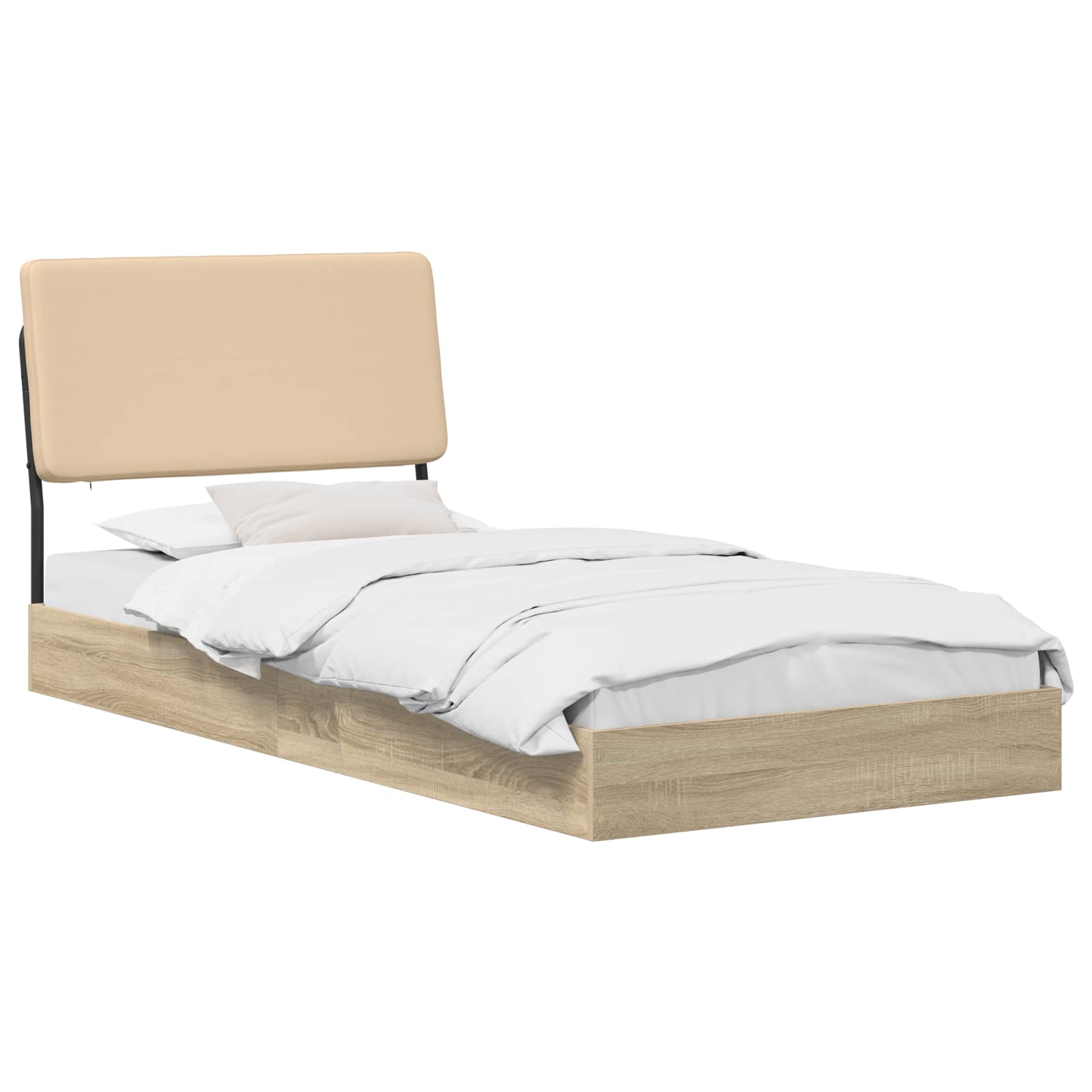 vidaXL Eenpersoonsbed met hoofdbord Sonoma Eiken 75 x 190 cm, foto 2