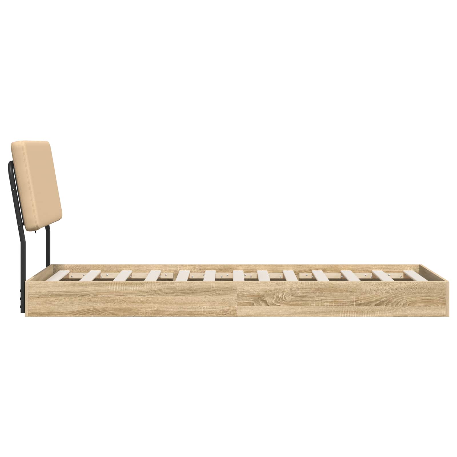 vidaXL Eenpersoonsbed met hoofdbord Sonoma Eiken 75 x 190 cm, foto 4