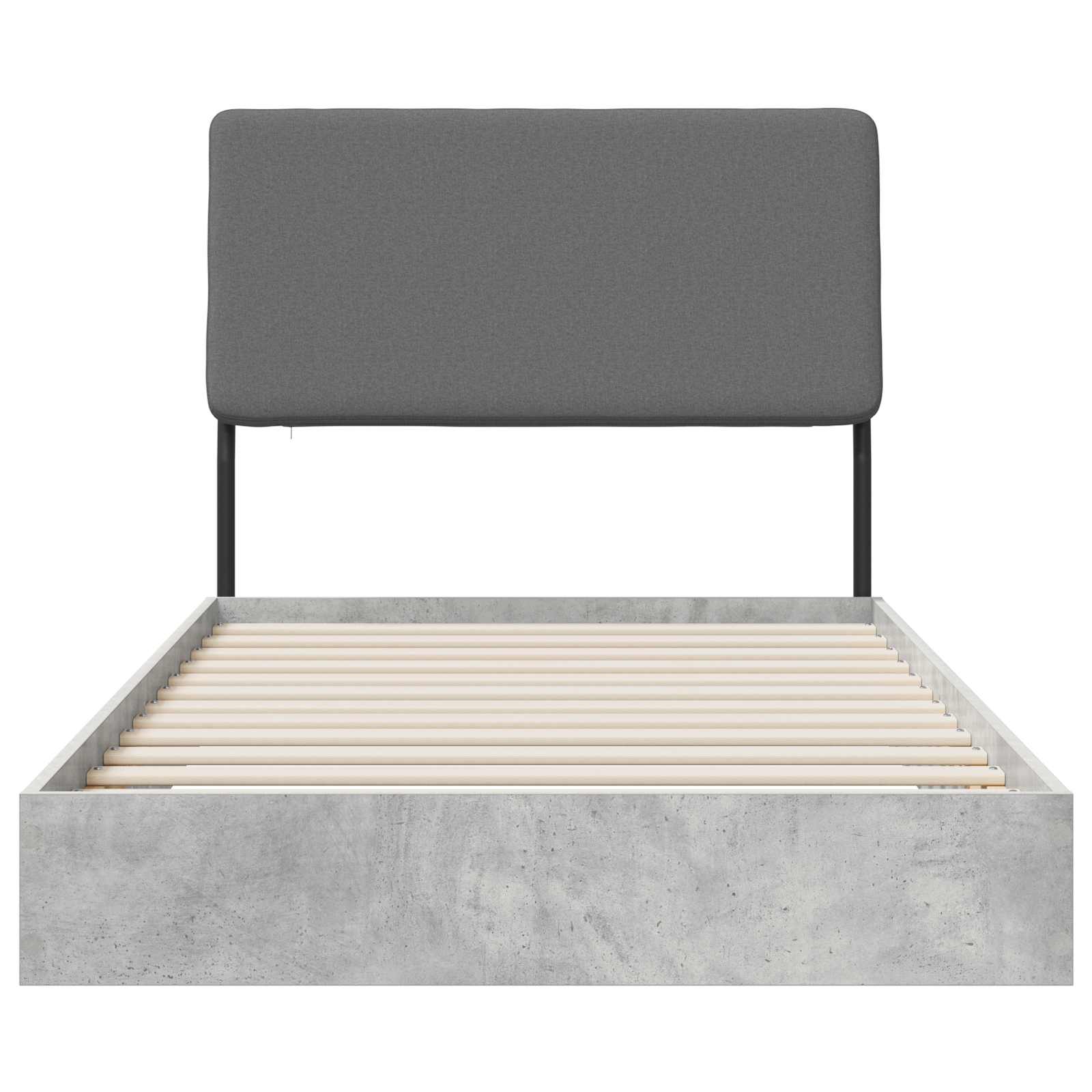 vidaXL Eenpersoonsbed met hoofdbord Betongrijs 75 x 190 cm grijs, foto 3