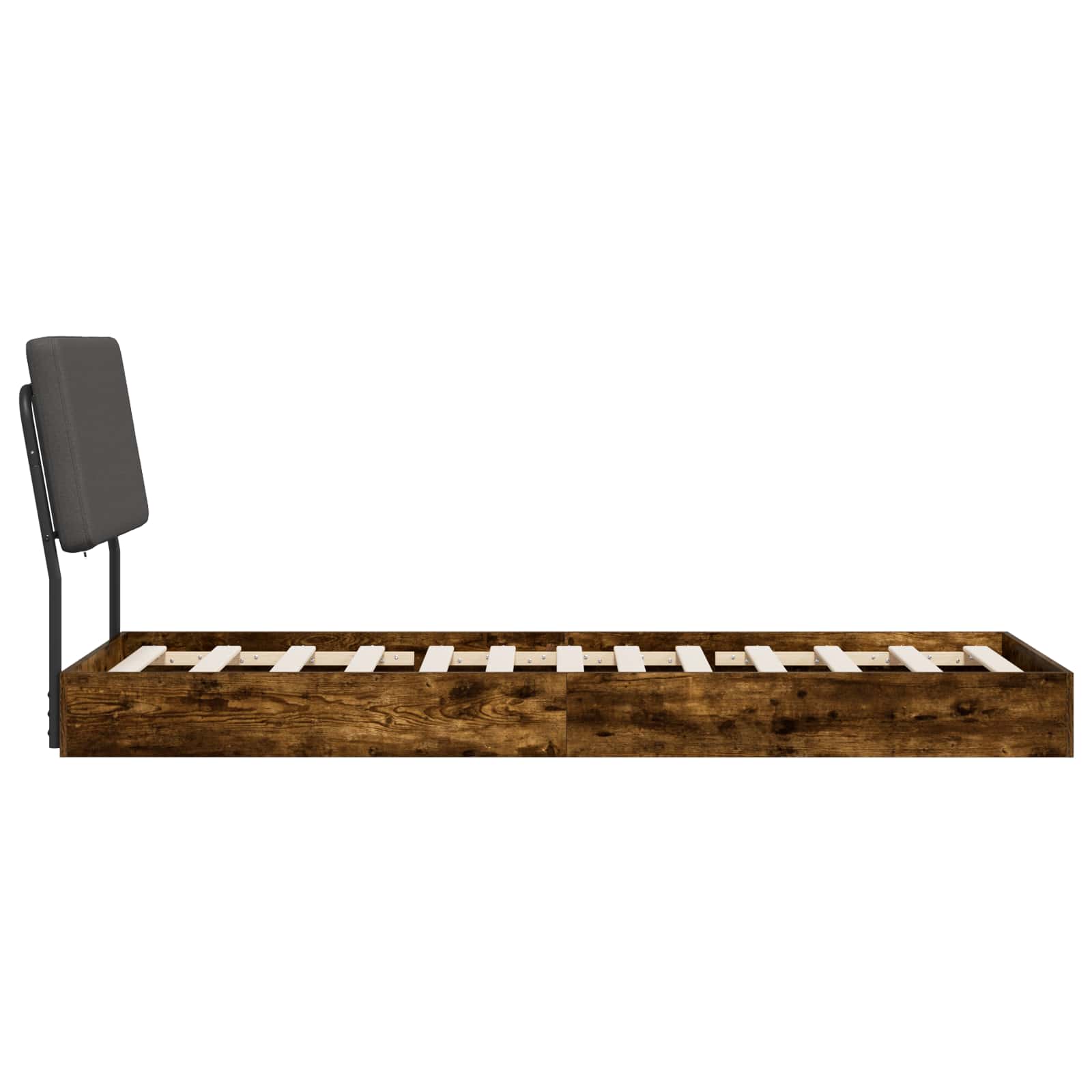 vidaXL Eenpersoonsbed met hoofdbord Gerookt eiken 75 x 190 cm, foto 4