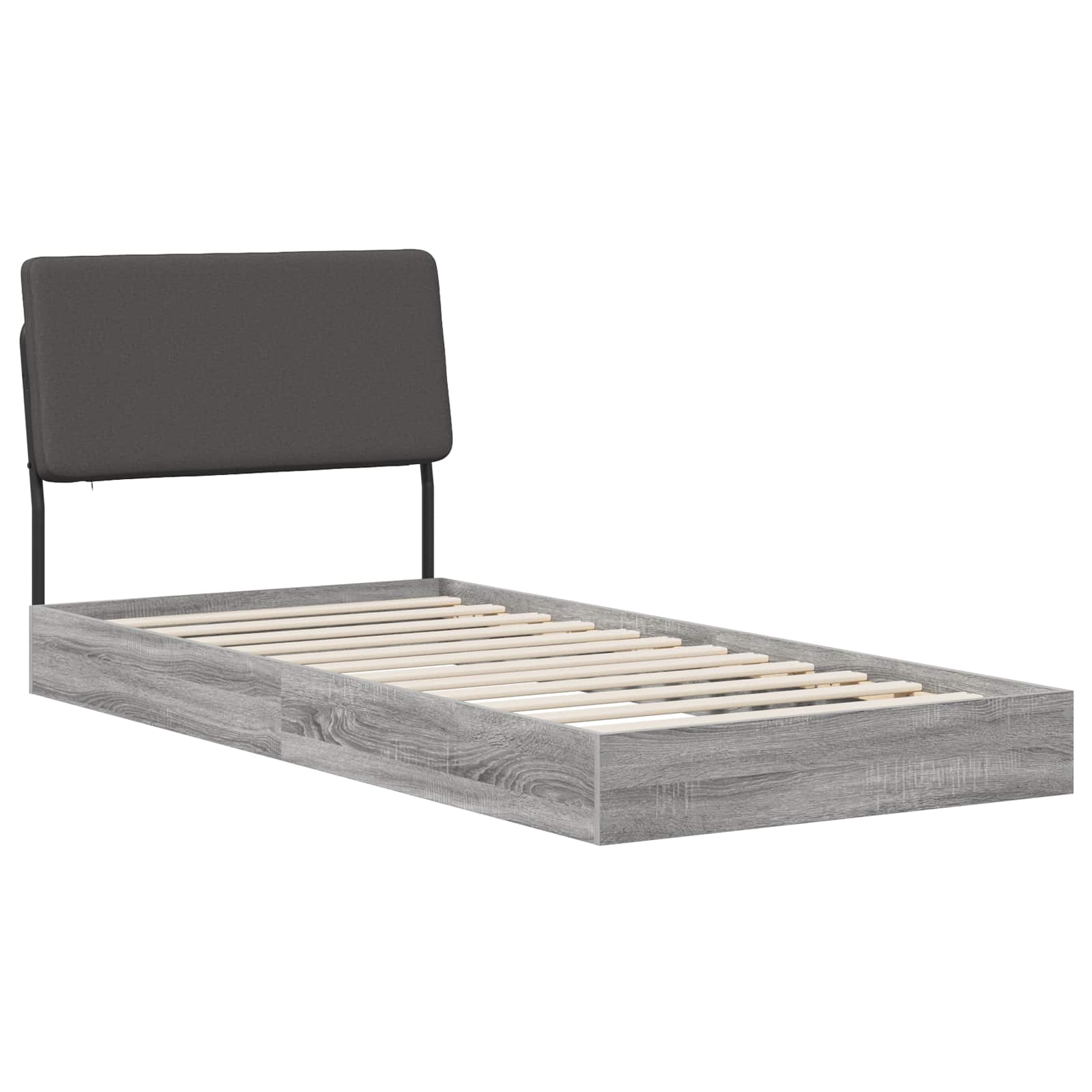 vidaXL Pat de o persoană cu tăblie Sonoma gri 75 x 190 cm