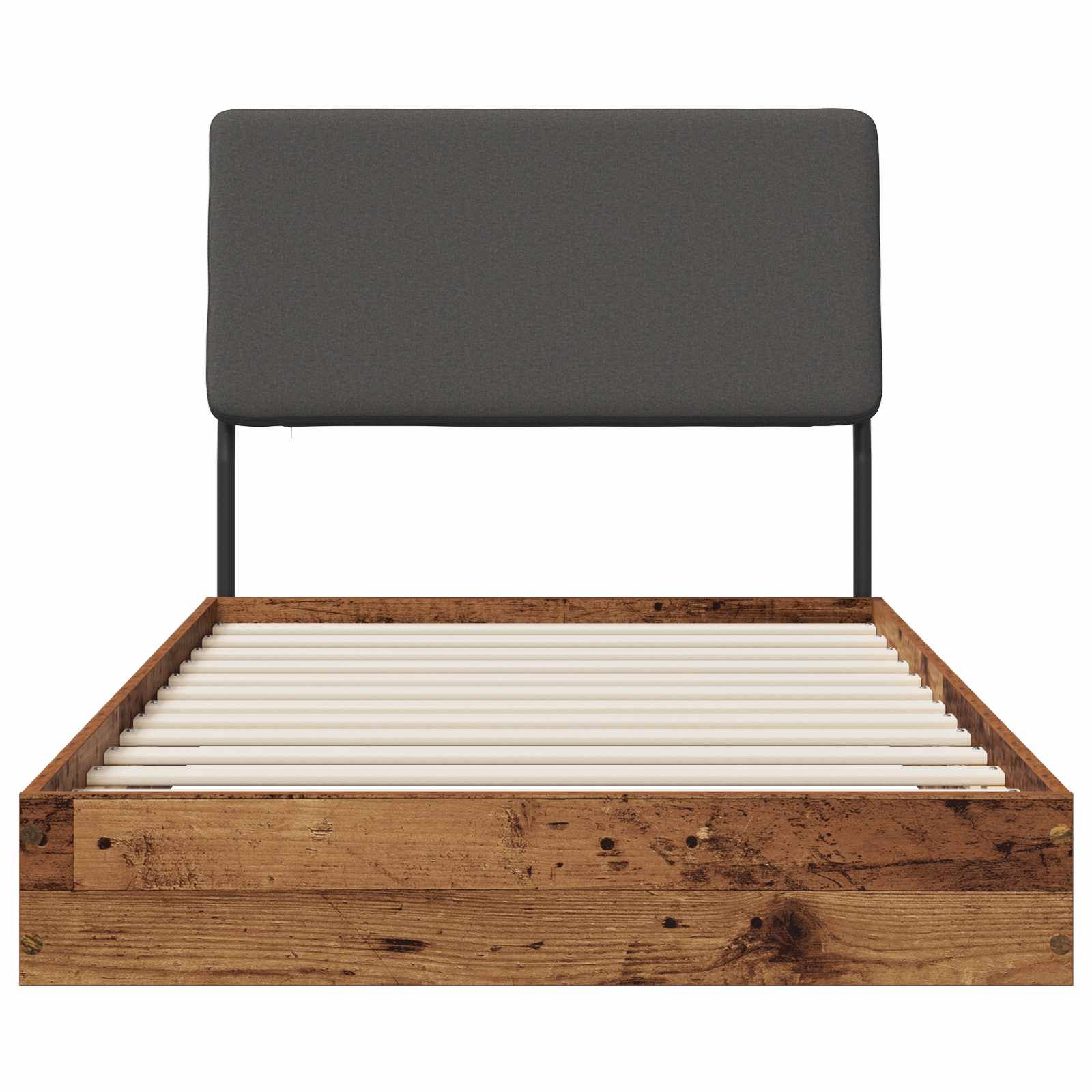 vidaXL Eenpersoonsbed met hoofdbord Eikenhout 75 x 190 cm Bewerkt hout, foto 3