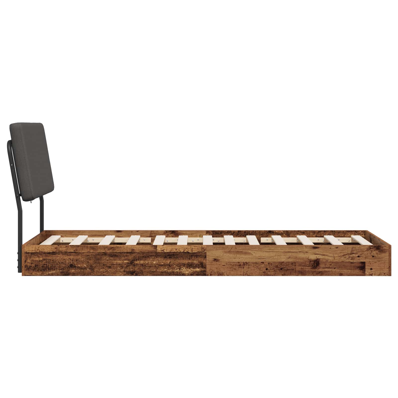 vidaXL Eenpersoonsbed met hoofdbord Eikenhout 75 x 190 cm Bewerkt hout, foto 4