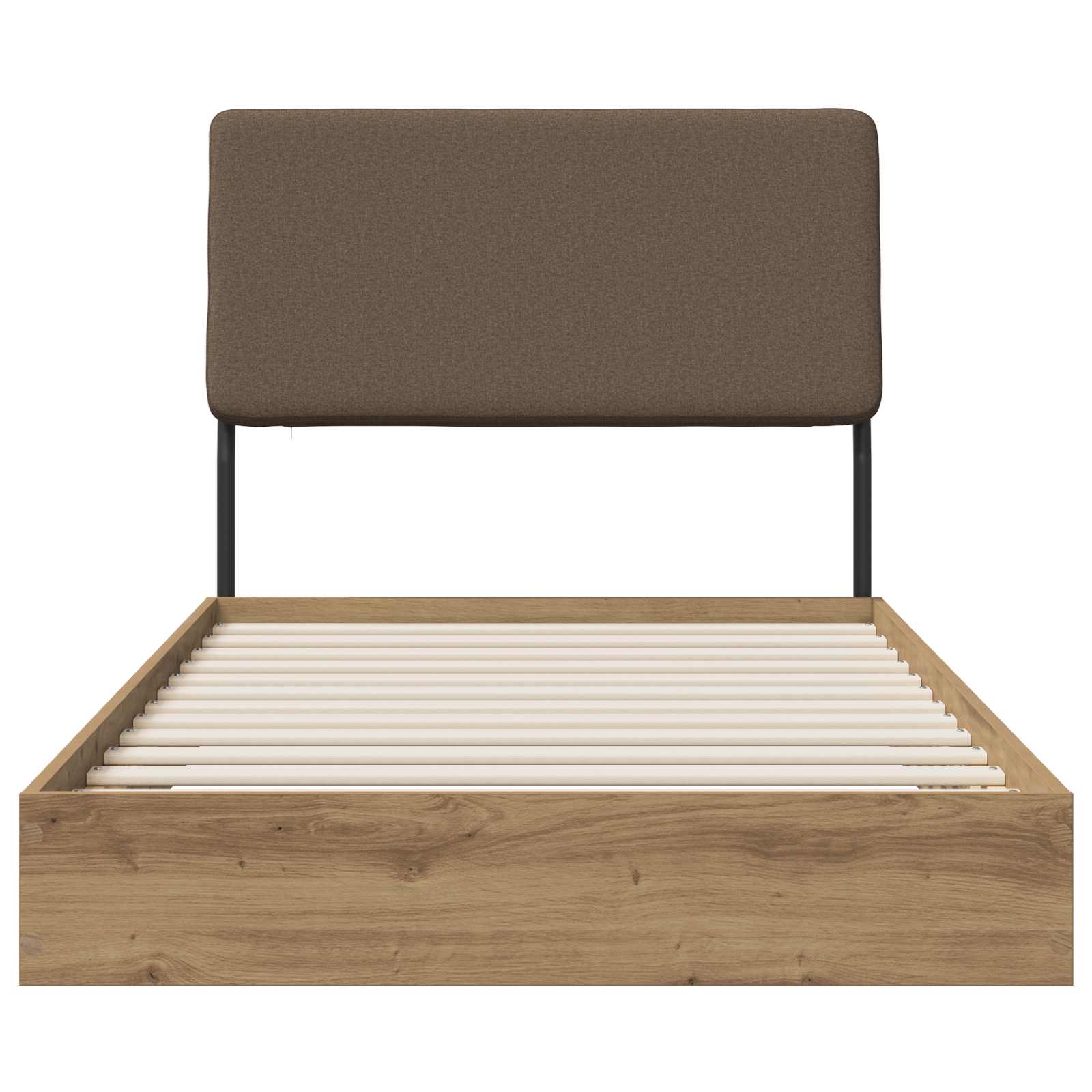 vidaXL Eenpersoonsbed met hoofdbord Artisanaal eiken 75 x 190 cm, foto 3