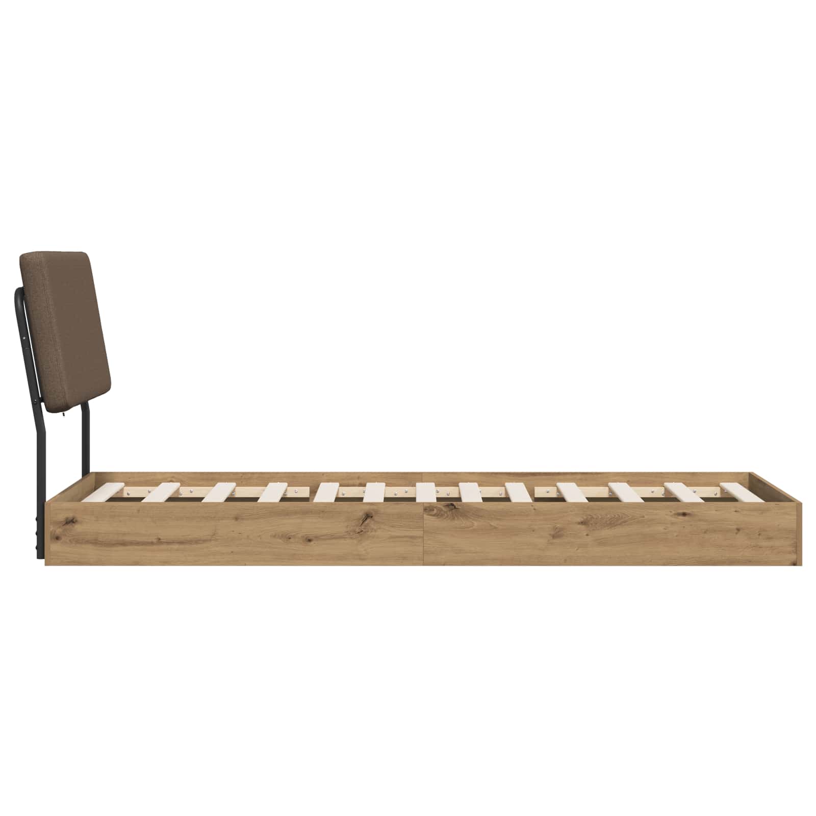 vidaXL Eenpersoonsbed met hoofdbord Artisanaal eiken 75 x 190 cm, foto 4