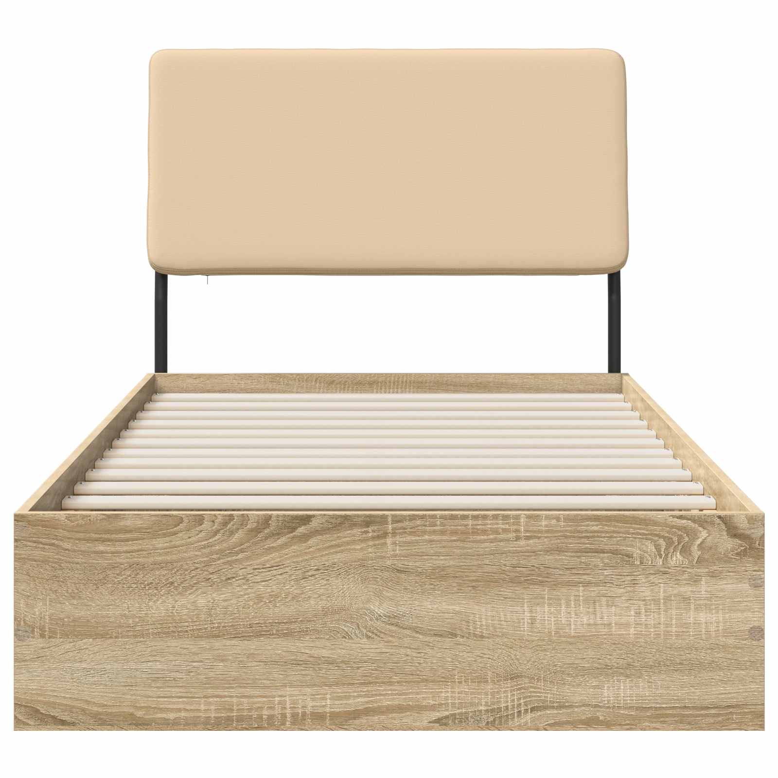 vidaXL Eenpersoonsbed met hoofdbord Sonoma eiken en crème 75 x 190 cm, foto 3