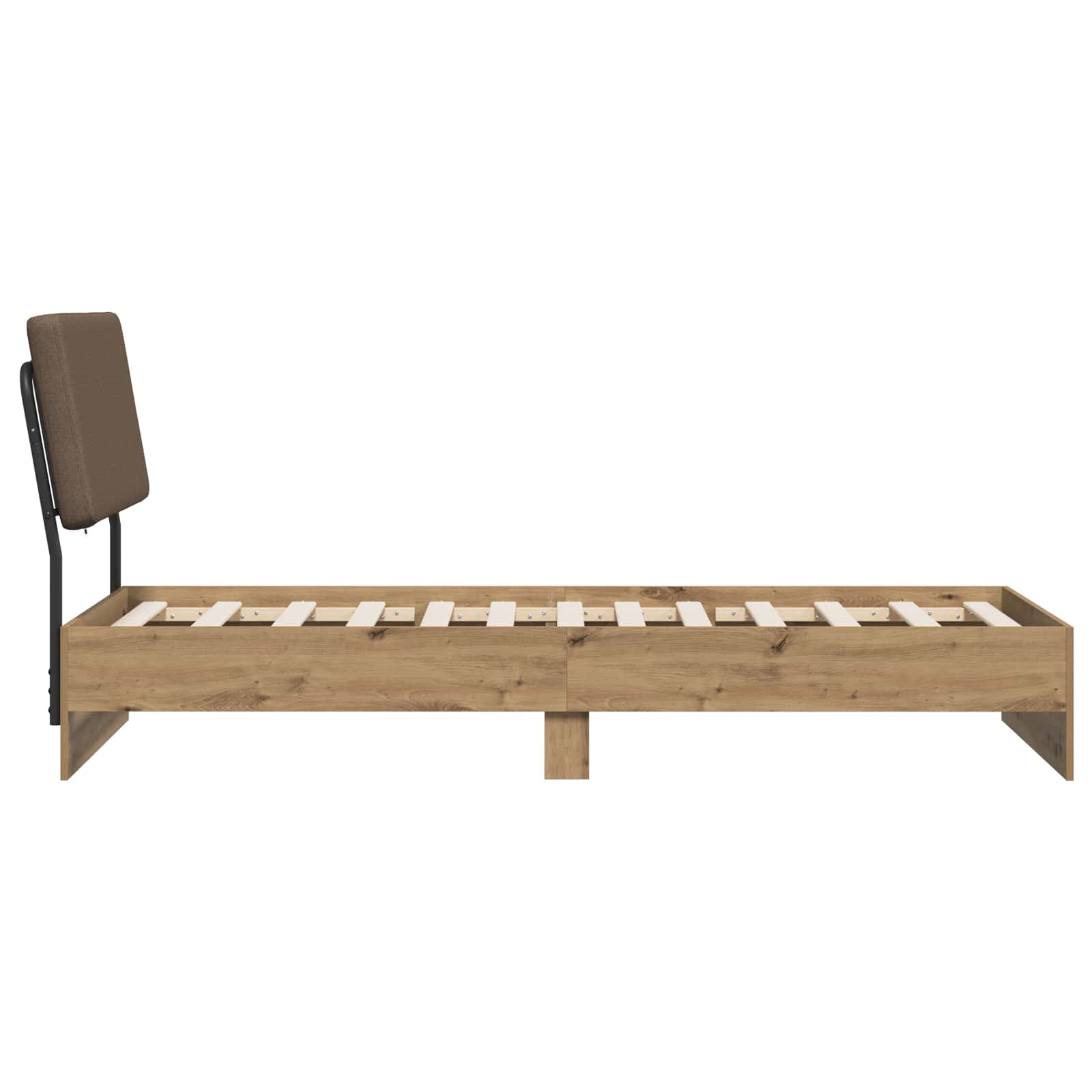 vidaXL Eenpersoonsbed met hoofdbord Artisan eiken en taupe 75 x 190 cm, foto 4
