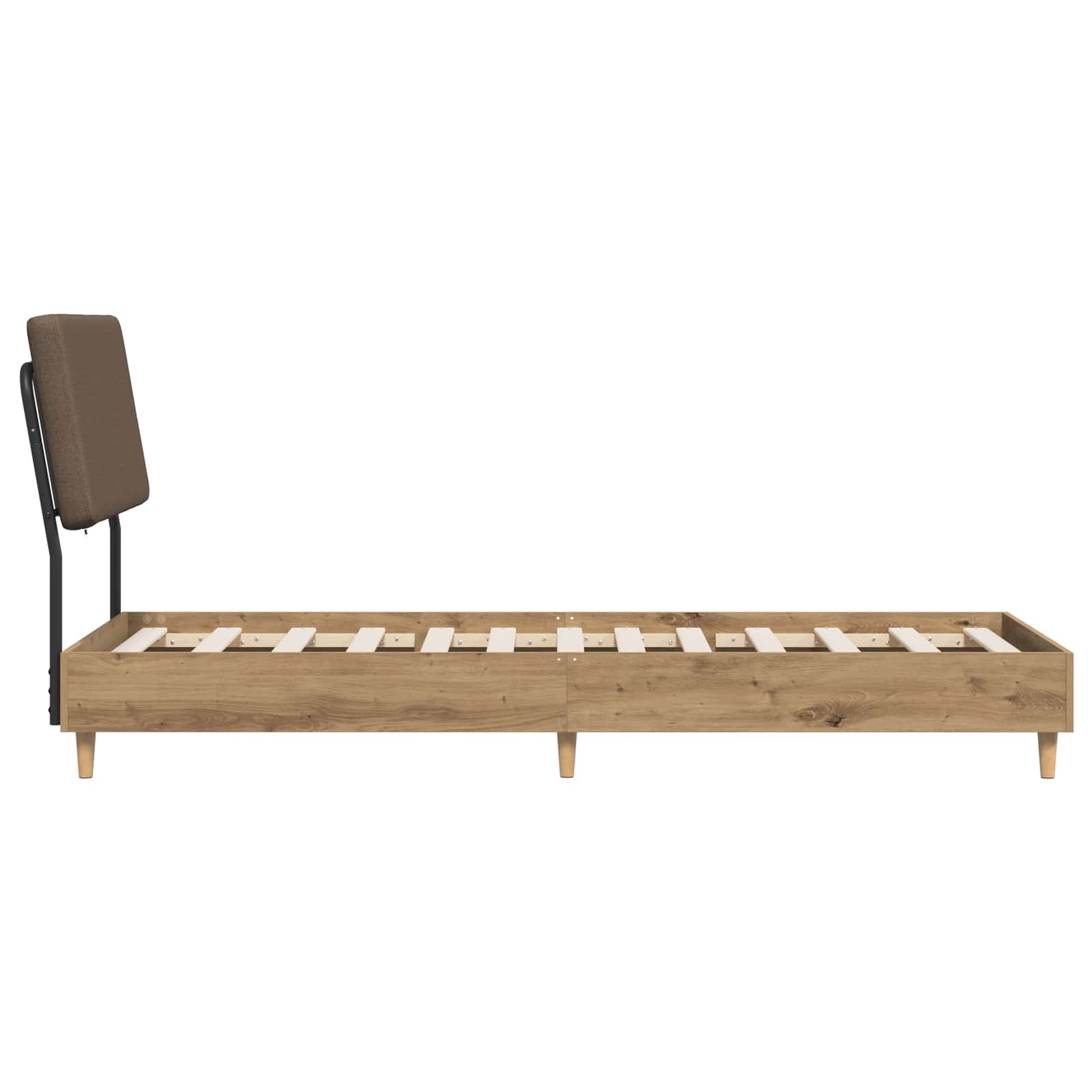 vidaXL Eenpersoonsbed met hoofdbord Artisan eiken en taupe 90 x 200 cm, foto 4