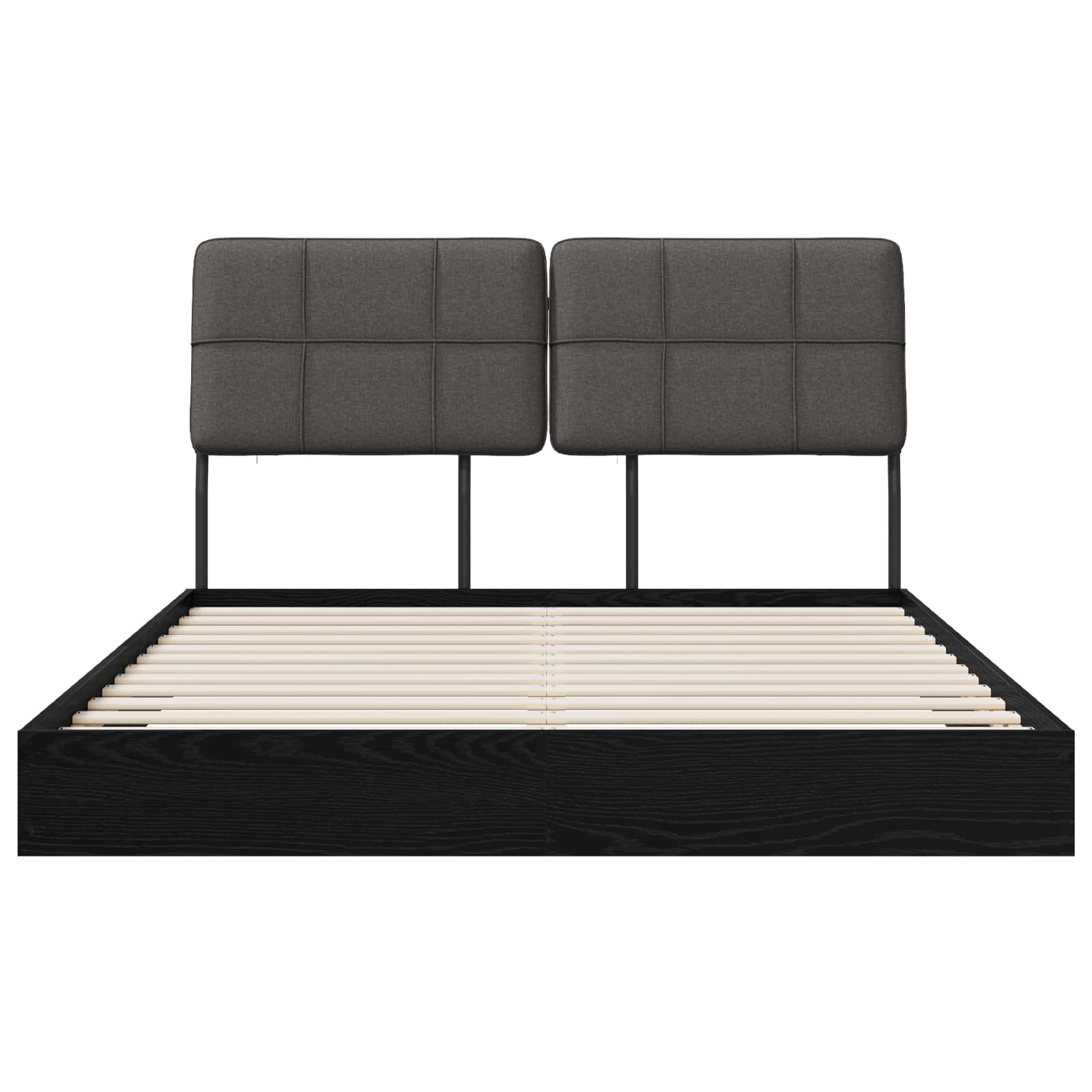 vidaXL Tweepersoonsbed met hoofdbord Zwart eiken en donkergrijs, foto 3