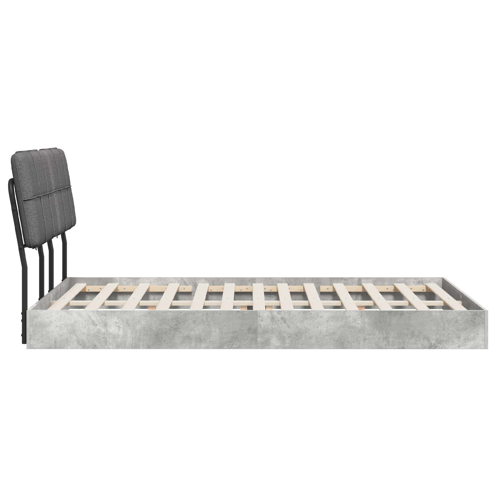 vidaXL Tweepersoonsbed met hoofdbord Betongrijs en lichtgrijs, foto 4