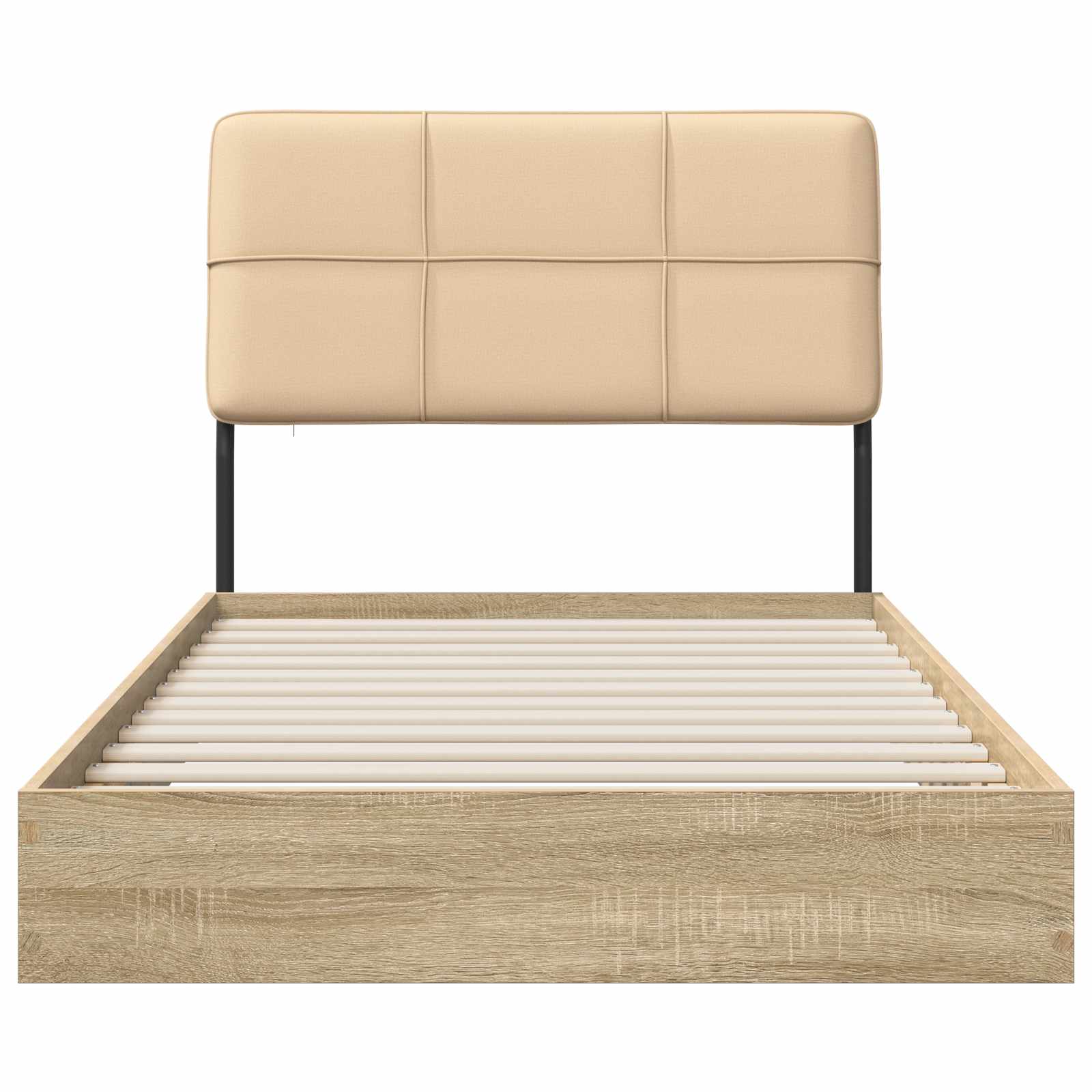 vidaXL Eenpersoonsbed met hoofdbord Sonoma eiken en crème 100 x 200 cm, foto 3