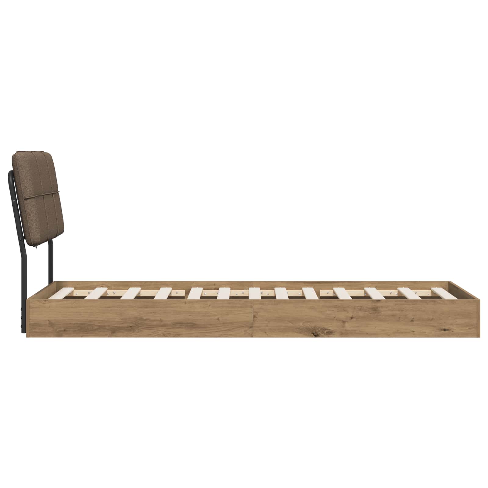 vidaXL Eenpersoonsbed met hoofdbord Artisan eiken en taupe, foto 4