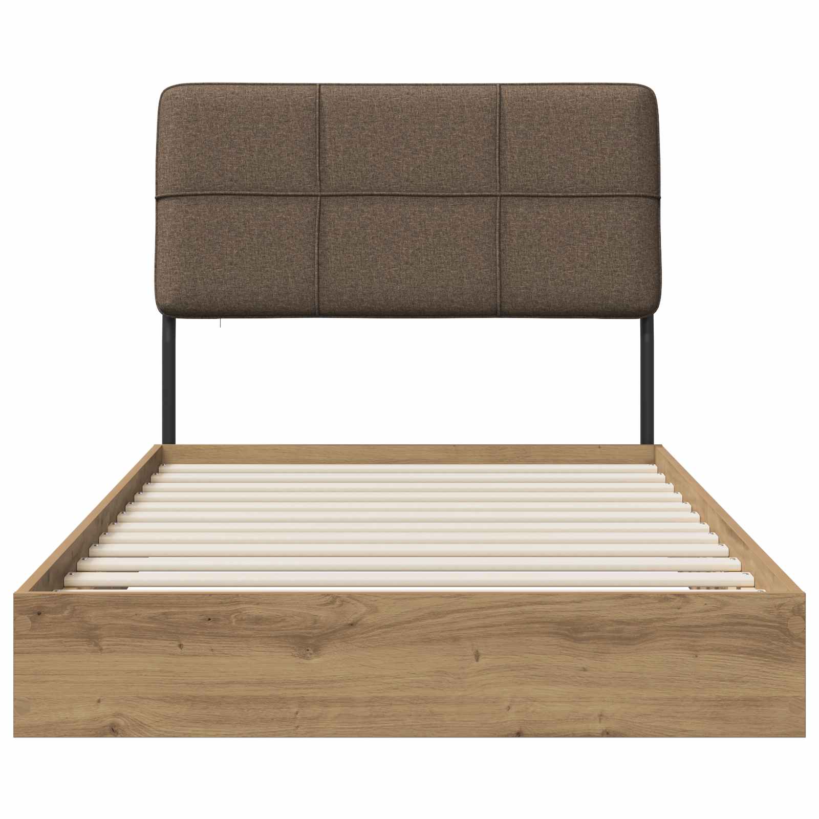 vidaXL Eenpersoonsbed met hoofdbord Artisan eiken en taupe 90 x 200 cm, foto 3