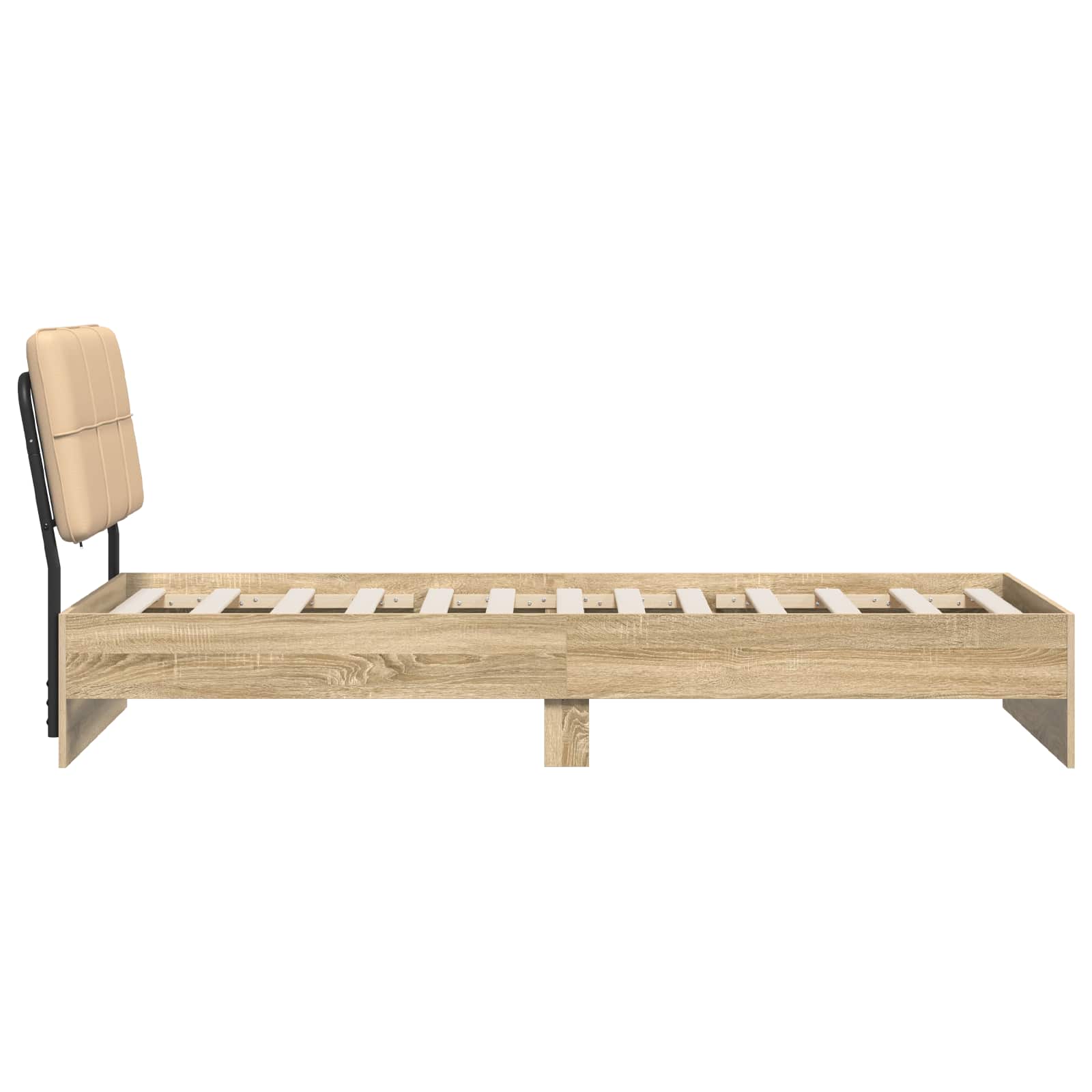 vidaXL Eenpersoonsbed met hoofdbord Sonoma eiken en crème 100 x 200 cm, foto 4