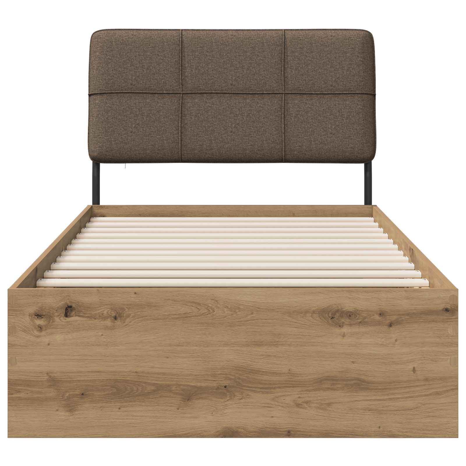 vidaXL Eenpersoonsbed met hoofdbord Artisan eiken en taupe, foto 3