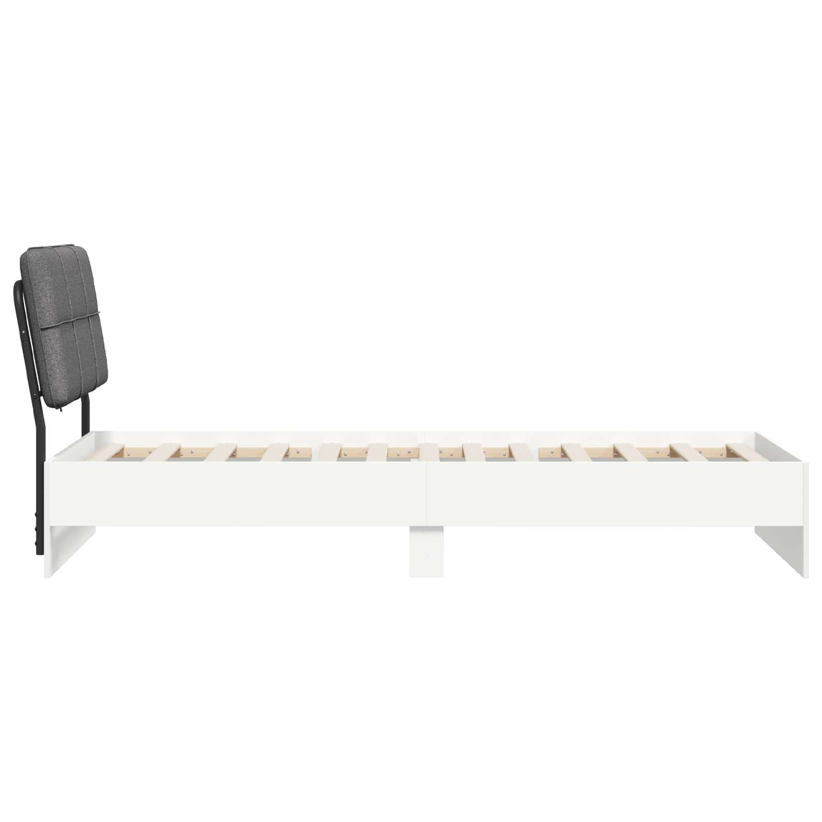 vidaXL Eenpersoonsbed met hoofdbord Wit en Lichtgrijs 90 x 190 cm, foto 4